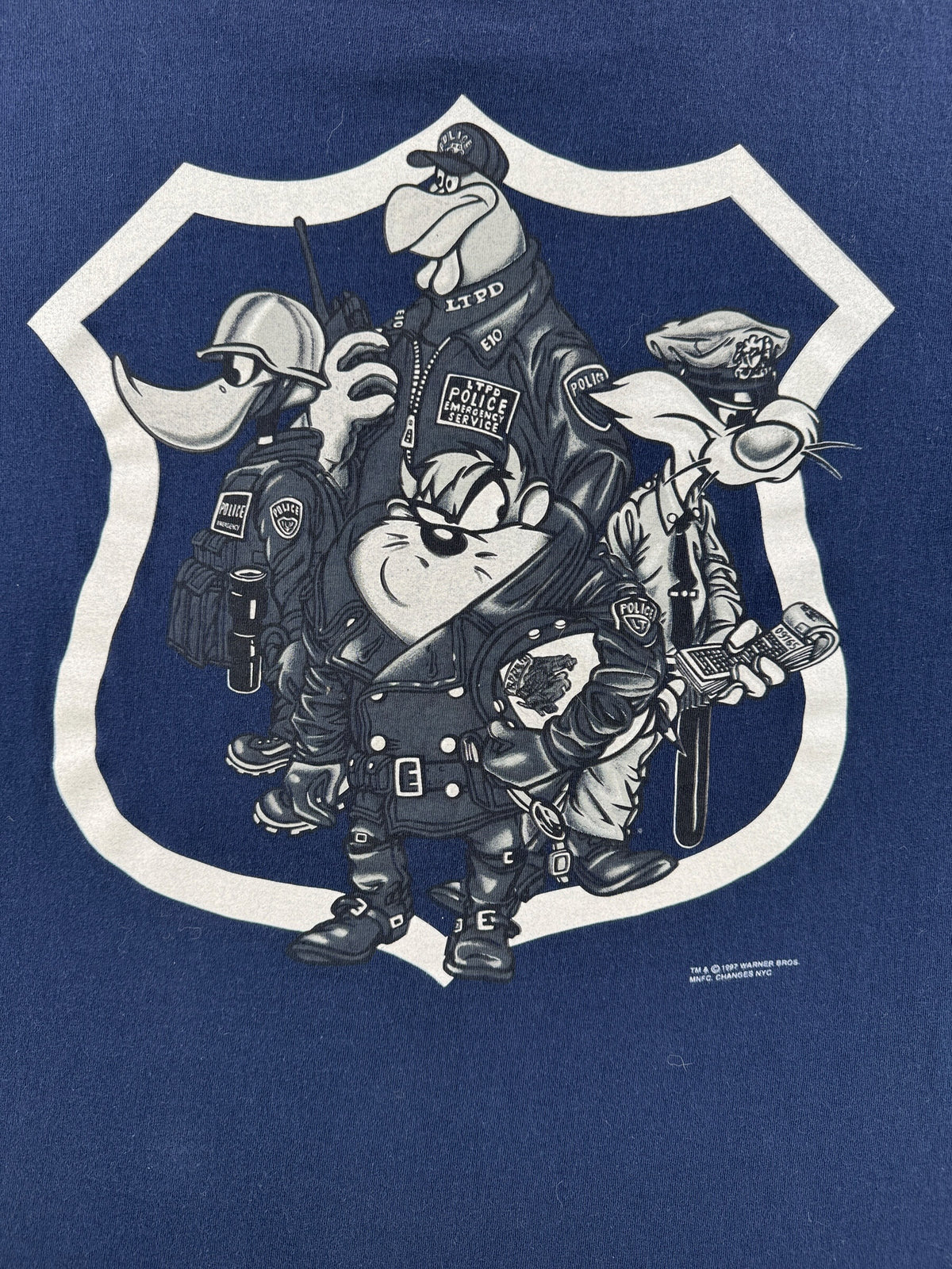 Back graphic on Vintage Looney Toons PD Tee SZ XL