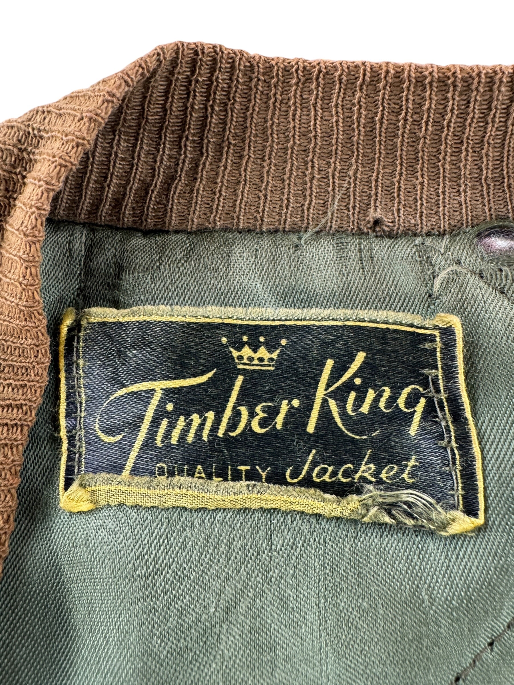 Label on Vintage Civilian Tanker Jacket SZ L - AS IS