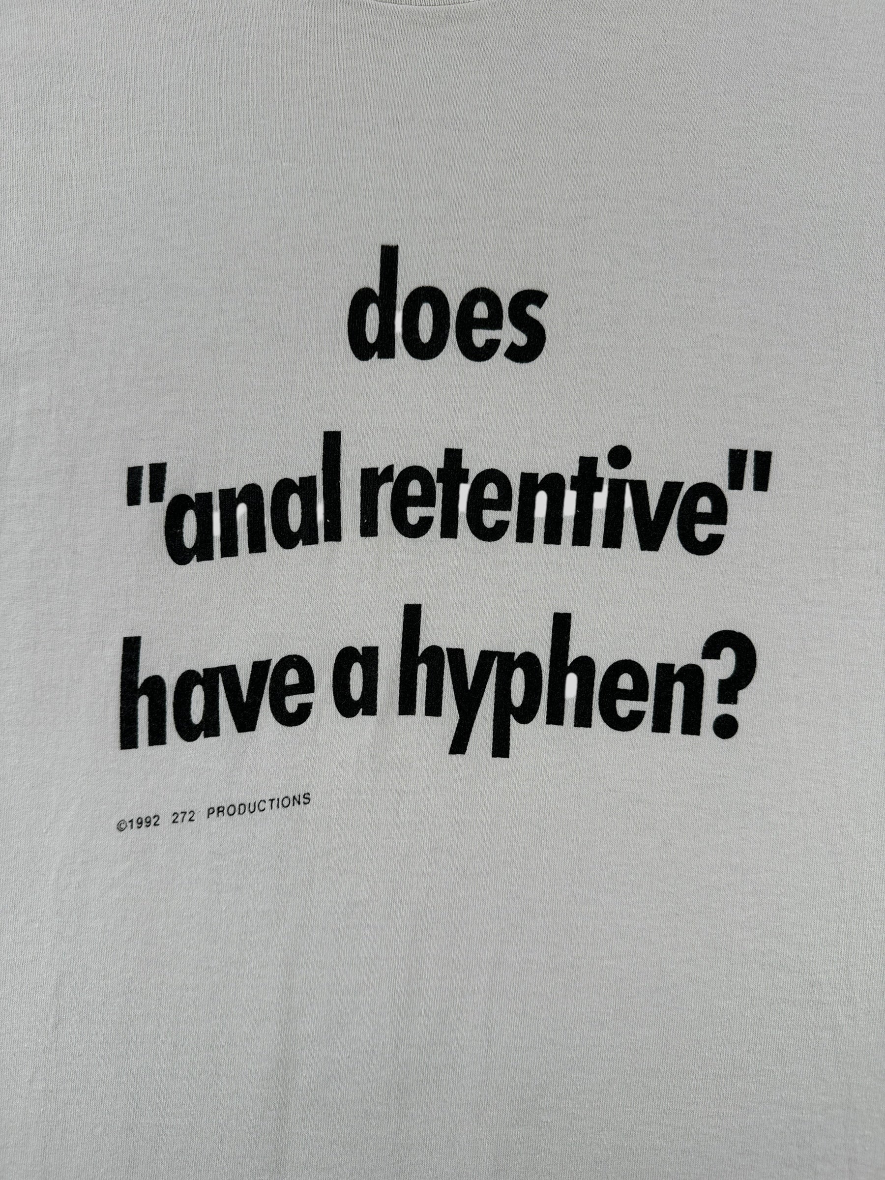 Graphic of Vintage Anal Retentive Joke Tee SZ XL