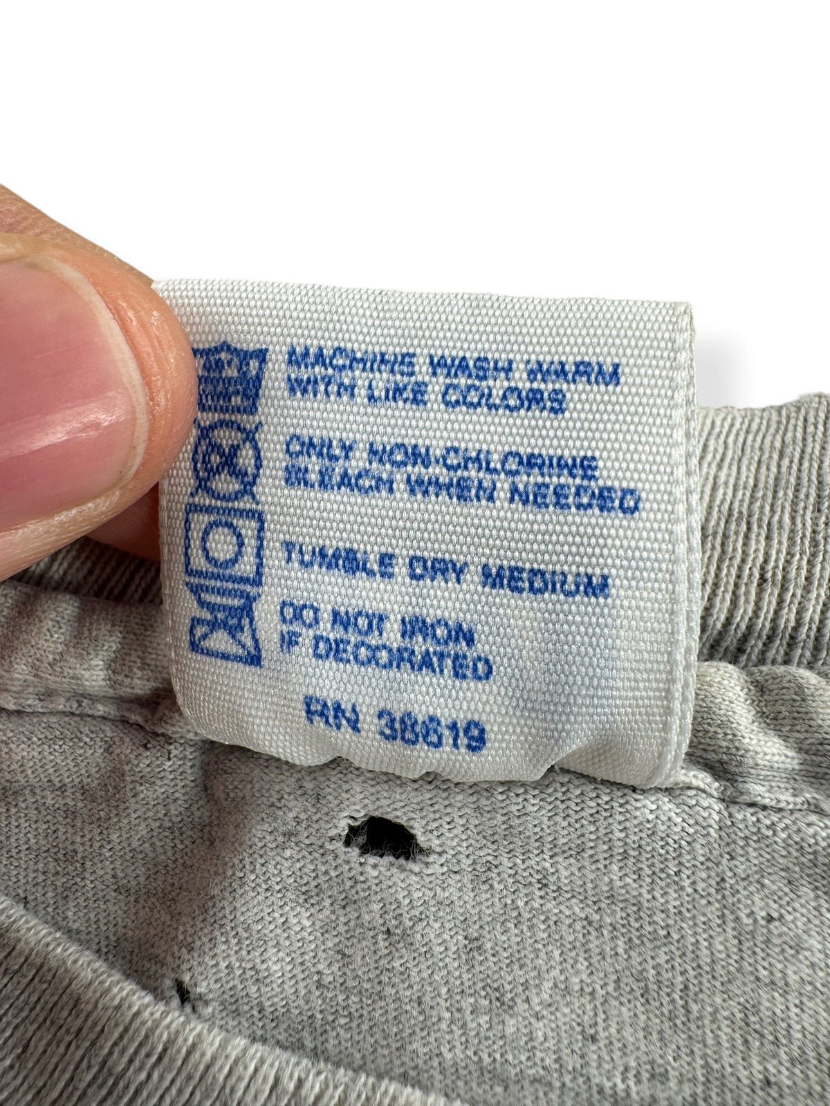Back of tag on Vintage Nature's Finest Weed Tee SZ XL - AS IS
