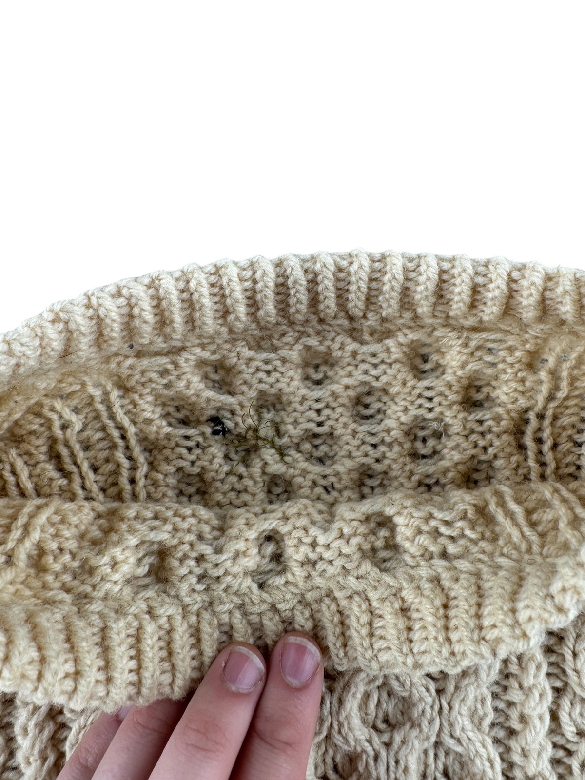 Inside of collar on Vintage Fisherman Sweater SZ XL