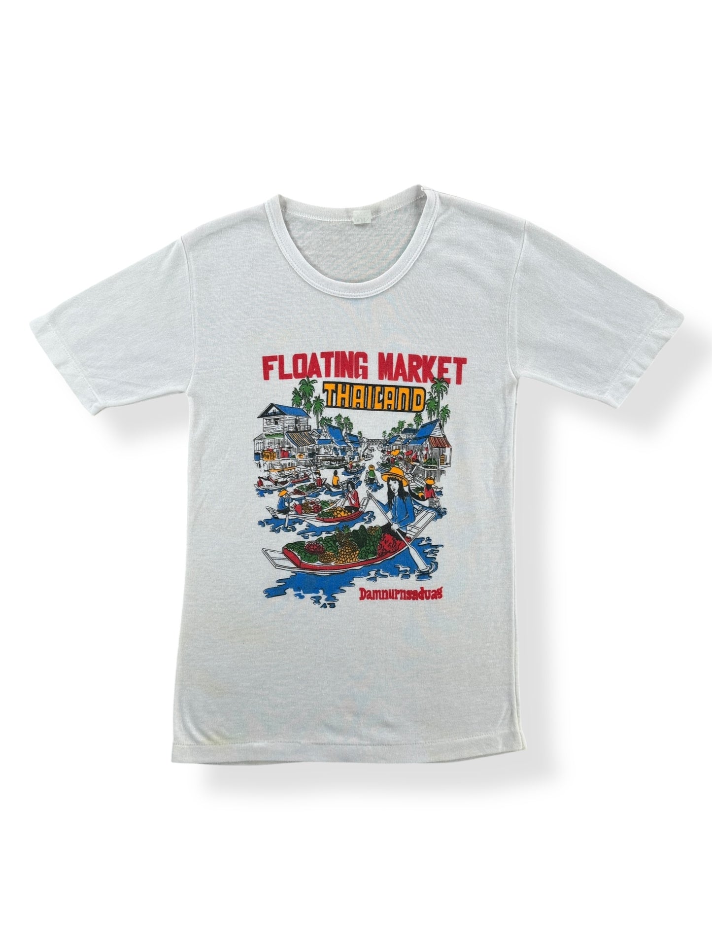Front of Vintage Thailand Floating Market Tee SZ XS