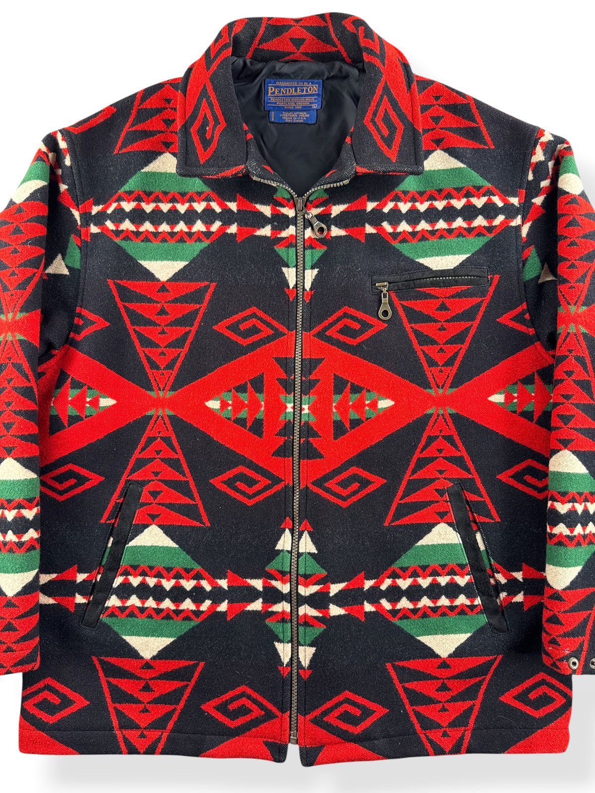 Close-up of Vintage 1990s Aztec Pendleton Jacket SZ L