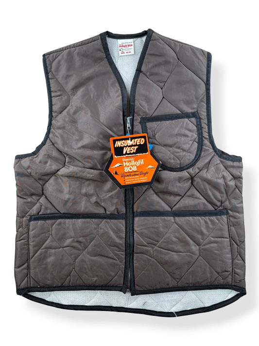 Front of Vintage NOS Brown Dacron Vest SZ M