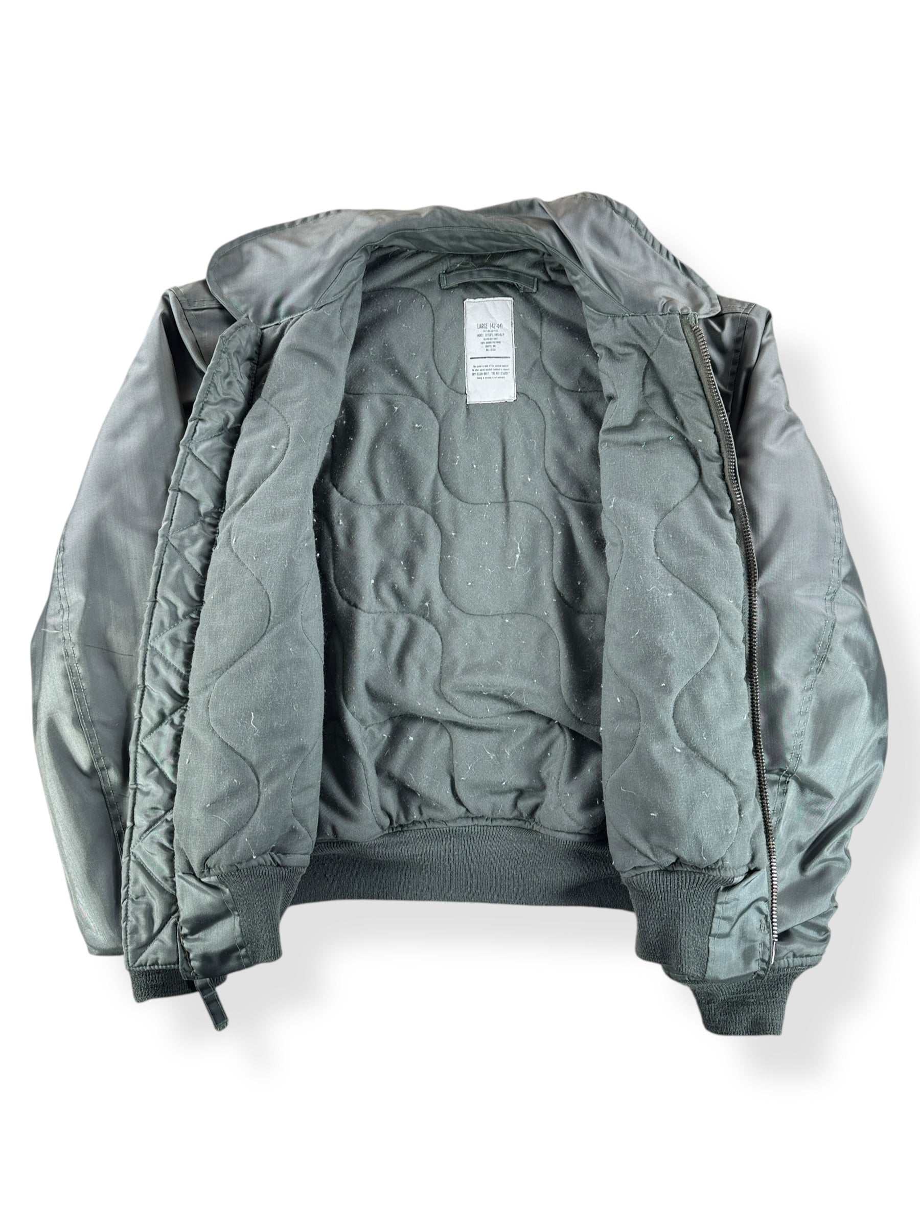 Inside of Vintage CWU-45 Flight Jacket SZ L