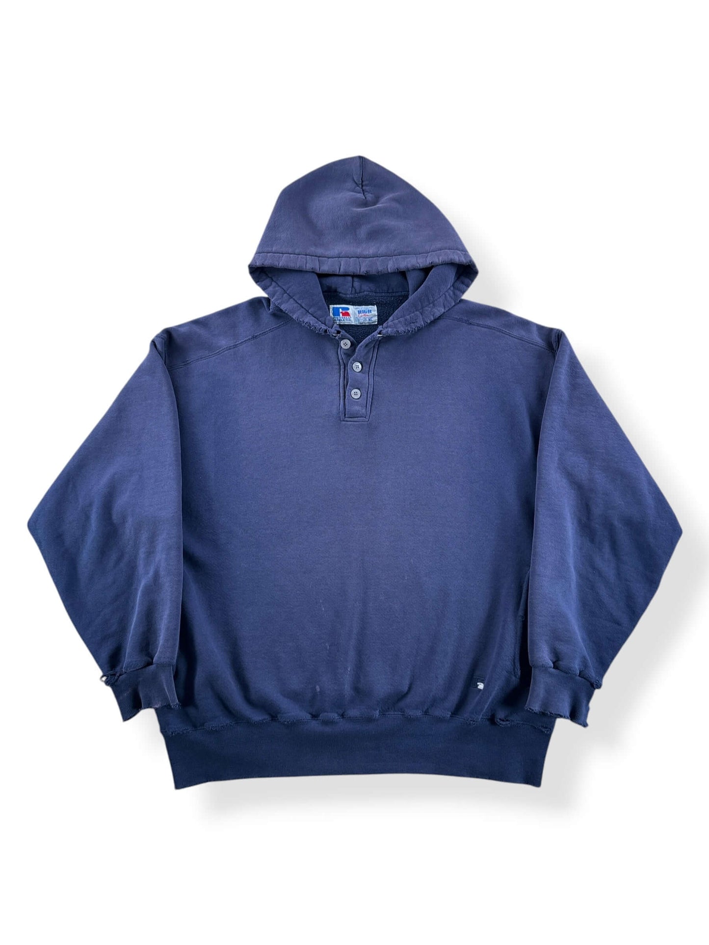 Vintage Henley Style Russell Hoodie SZ XL