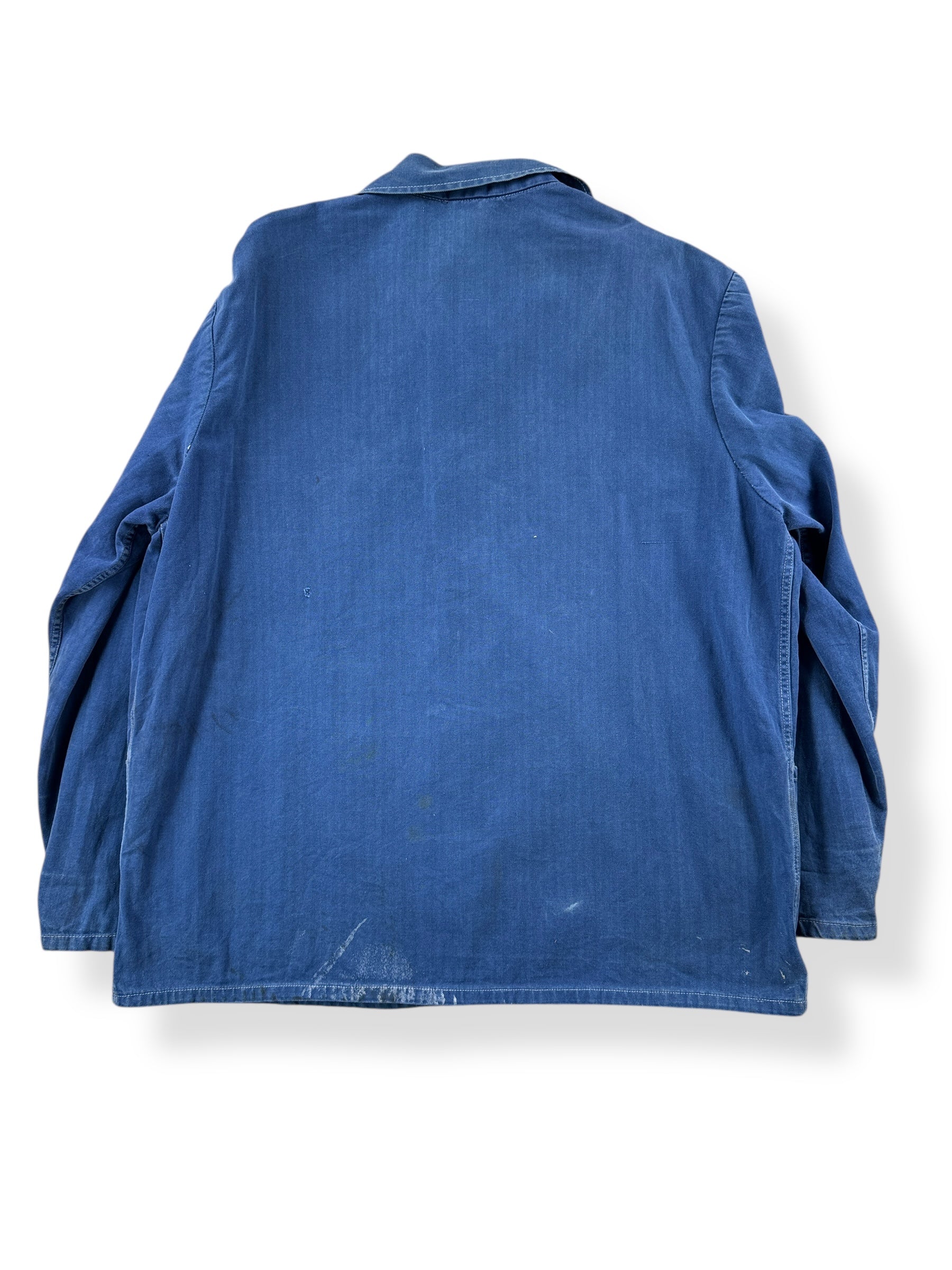 Back of Vintage Well Loved HBT French Chore Coat SZ L