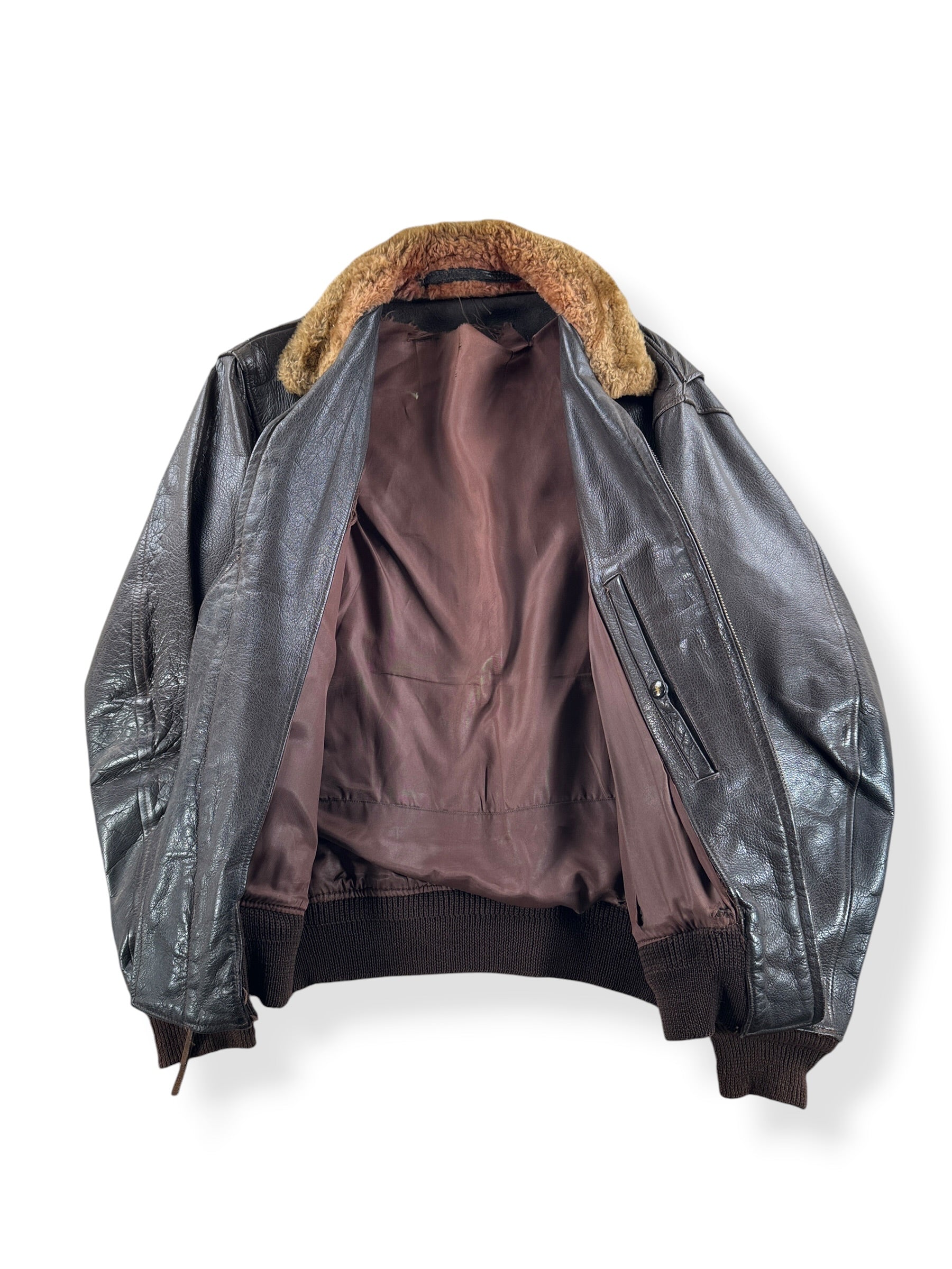 Inside of Vintage Leather M422 Flight Jacket SZ M AS IS