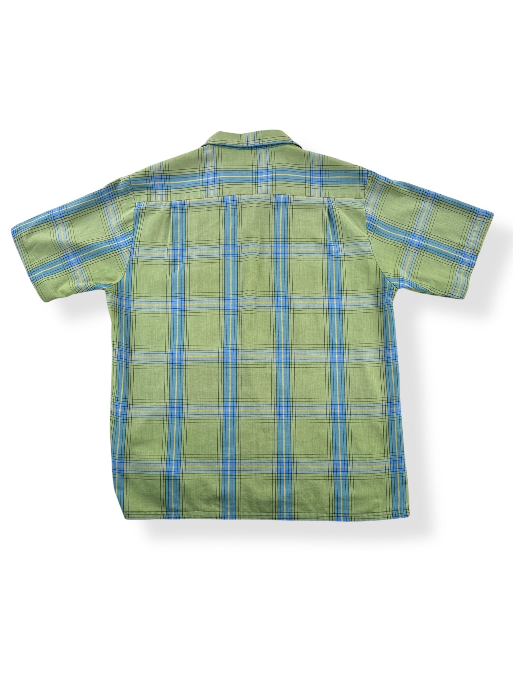 Back of Vintage Towncraft Penn Prest Short Sleeve Loop Collar Shirt SZ M