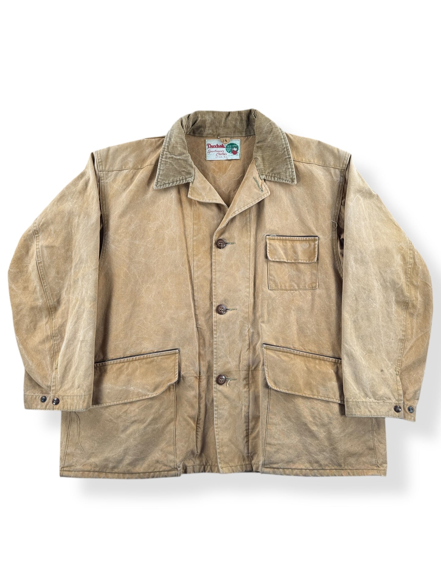 Front of Vintage 40s Era Duxbak Hunting Jacket SZ XL