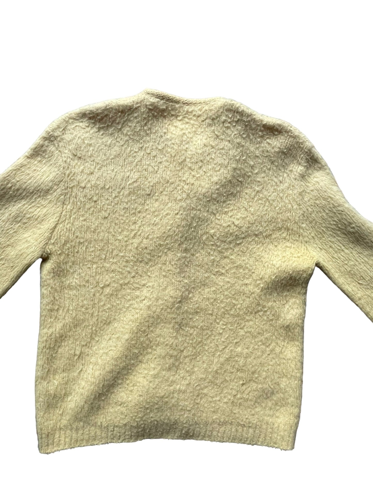 Ful lback view of Vintage 1950s Yellow Orlon Mohair Cardigan | Barn Owl Sweaters | Seattle Vintage
