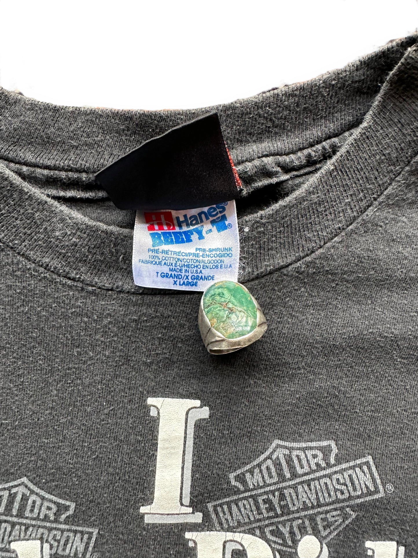 Hanes Beefy Tag View on Vintage Harley Davidson of Glendale Harley Tee SZ XL | Vintage Harley Tee Seattle | Barn Owl Vintage Seattle