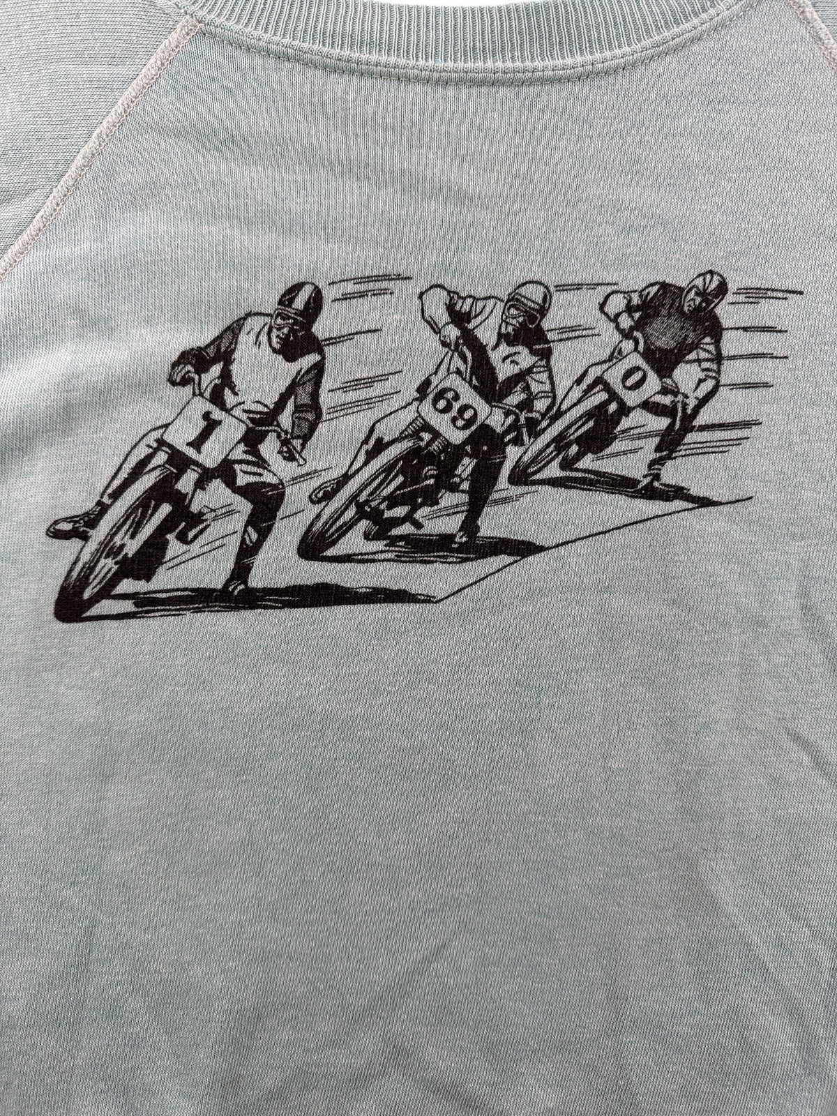 Front graphic on Vintage 70’s LA Power Plant Biker Crewneck SZ M
