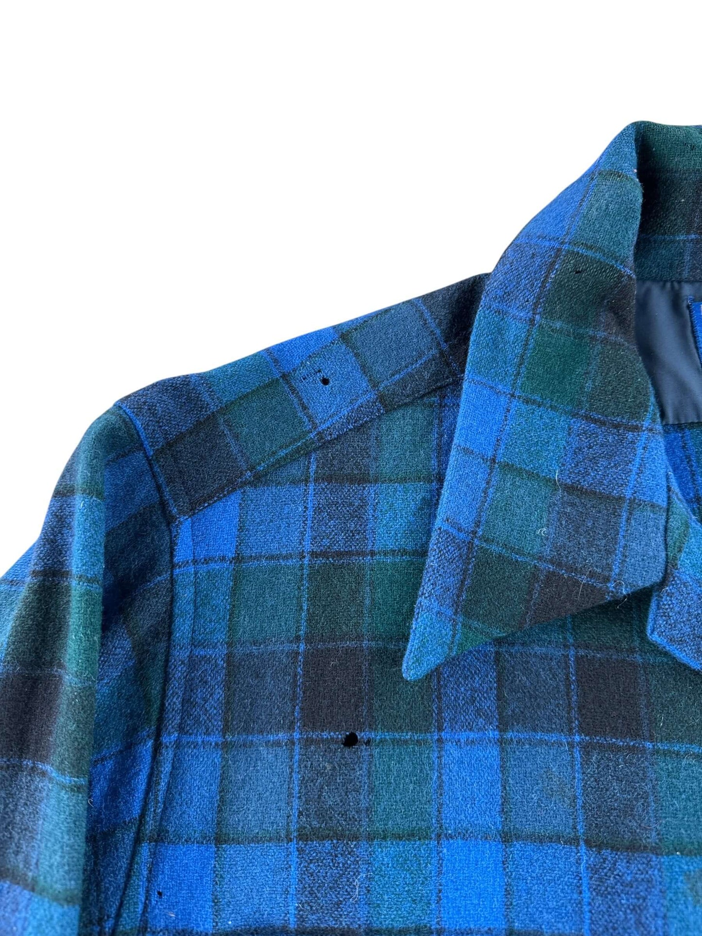 Holes on Vintage Green & Blue Pendleton Board Shirt SZ L - AS IS