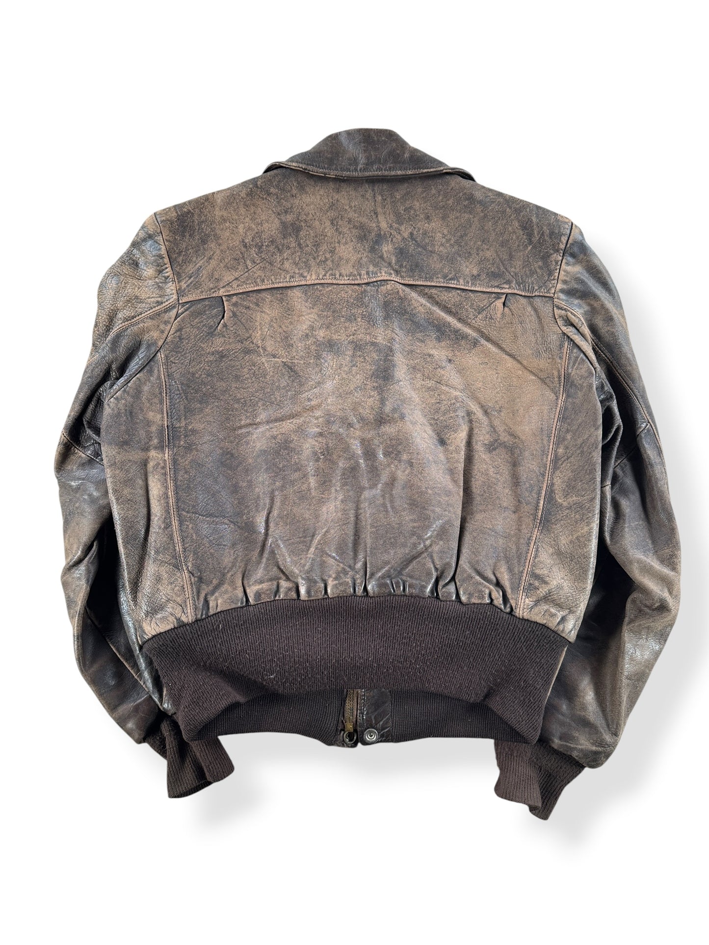 Back of Vintage Delong Sportswear Horsehide Leather Jacket SZ 40