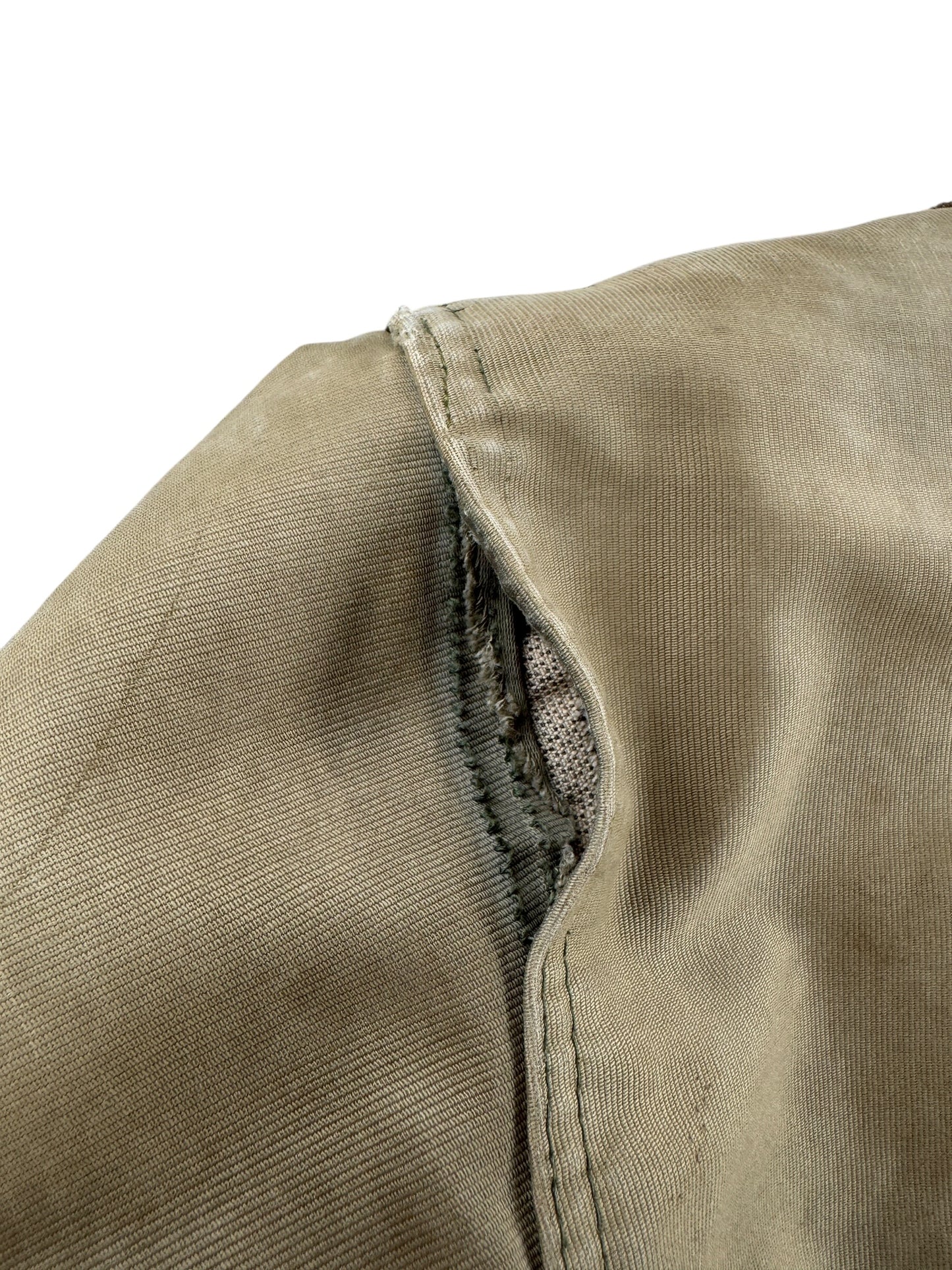 Undone Seam on Vintage WWII Era Stenciled N-1 Deck Jacket SZ 42