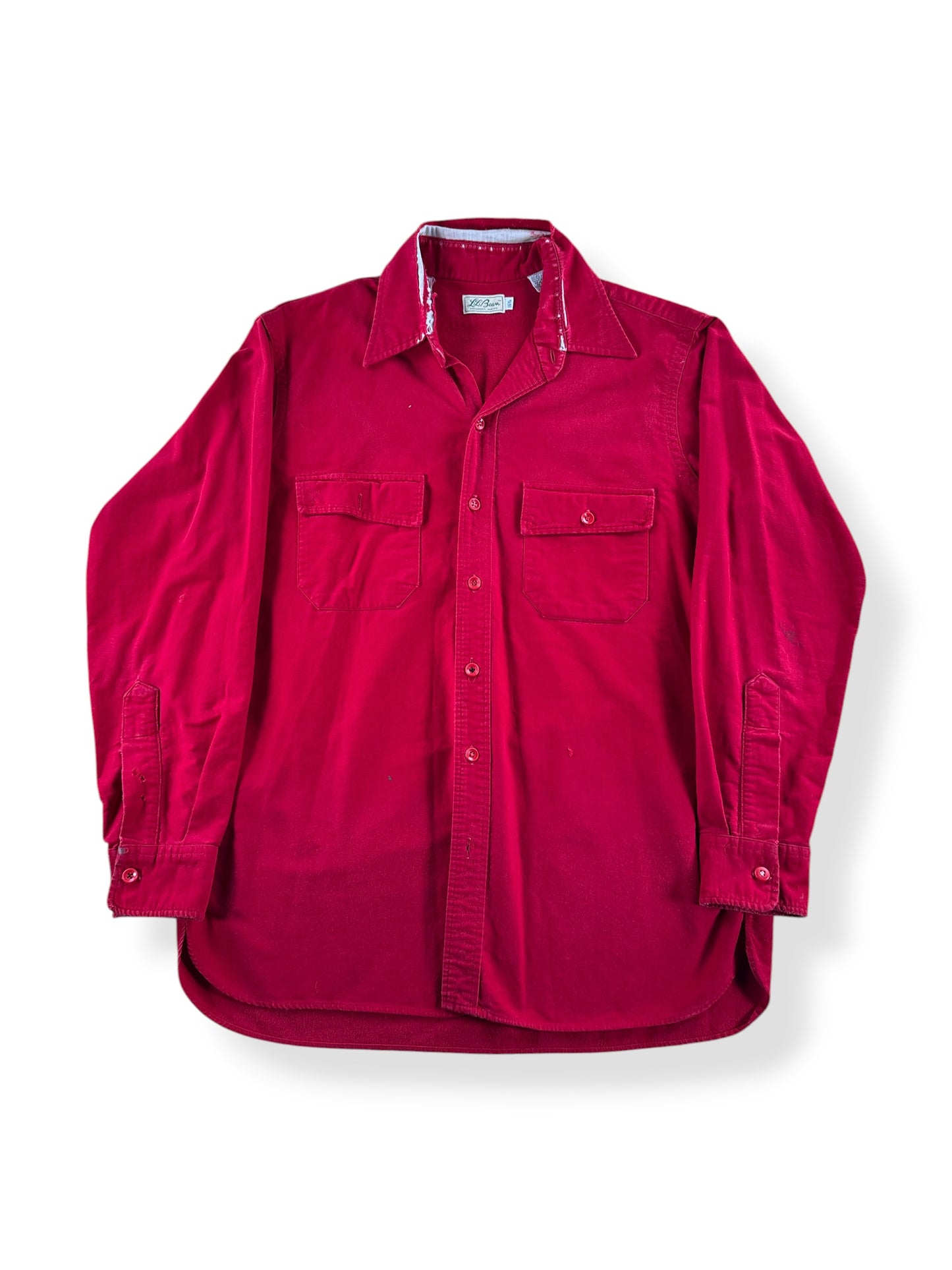 Front of Vintage 1960s LL Bean Script Era Chamois Cloth Shirt