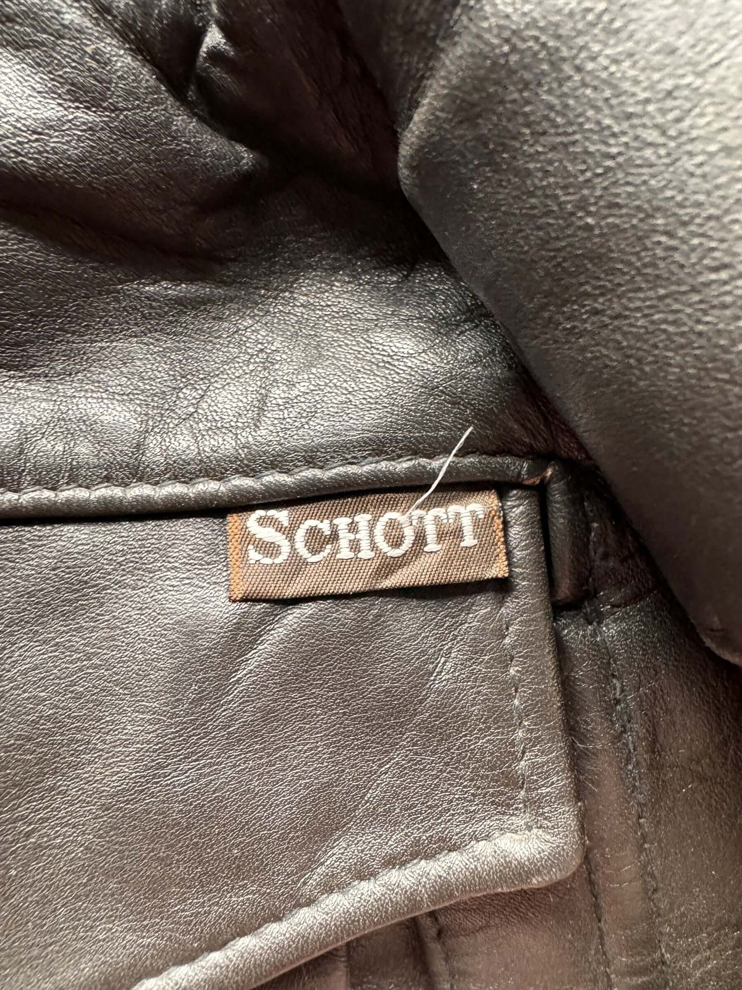 Schott Tag on Vintage Schott IS 674 Leather Flight Jacket SZ 42