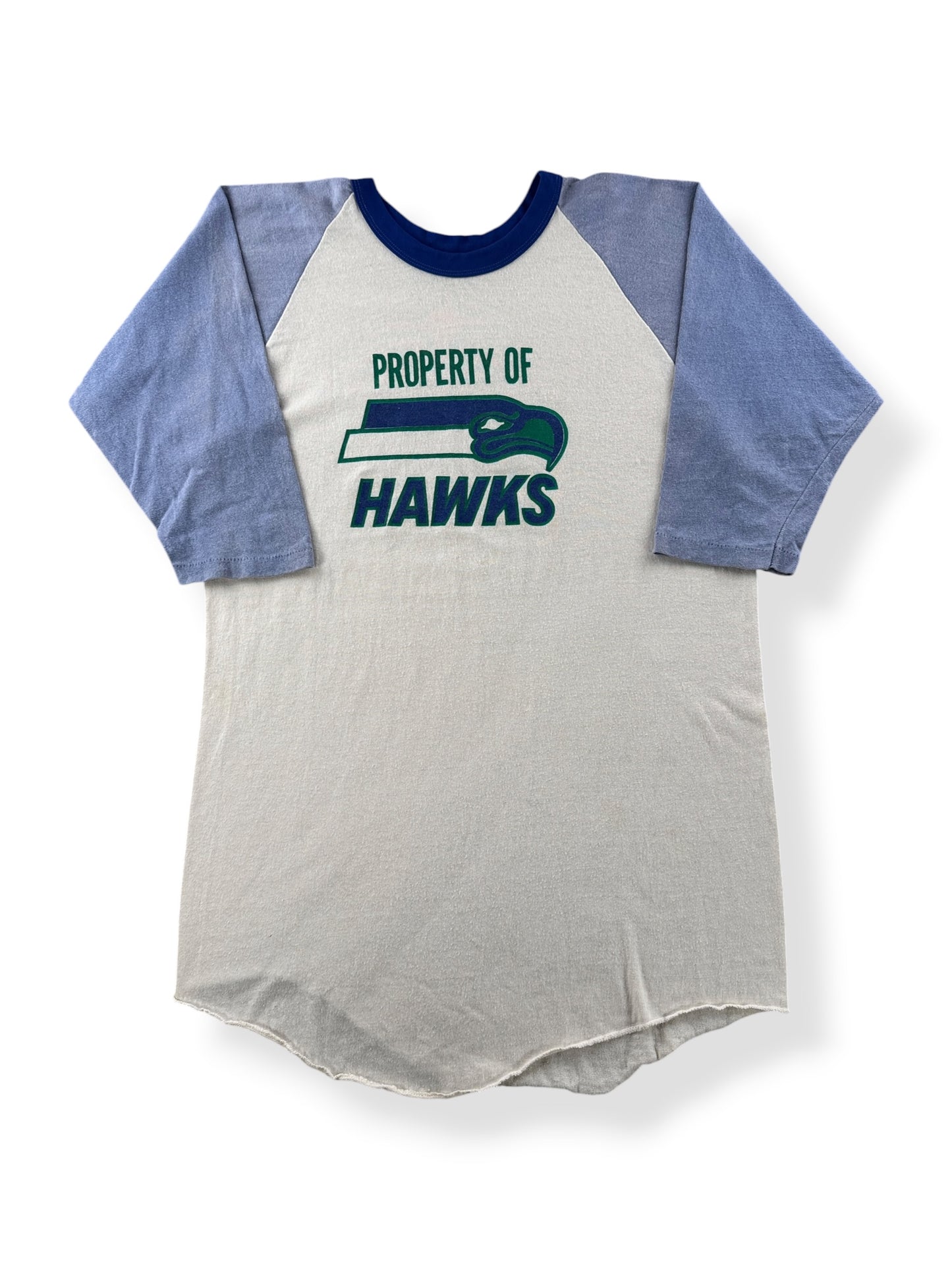 Front of Vintage 70's Seahawks Raglan Tee SZ XL (Fits M)