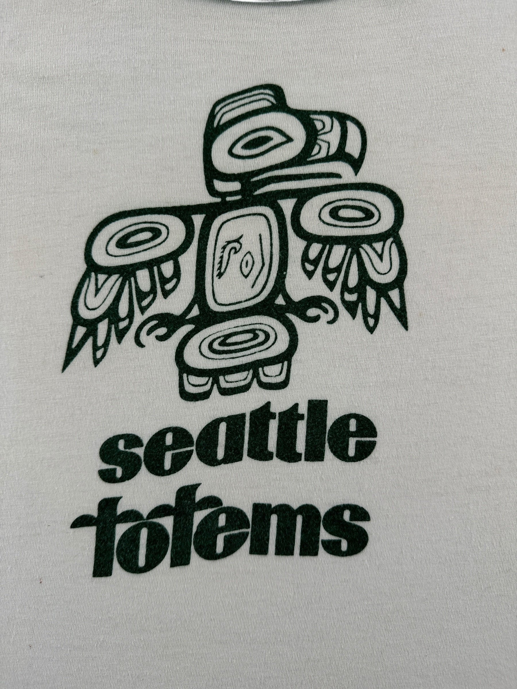 Front Graphic of Vintage 70s Champion Seattle Totems Tee SZ M