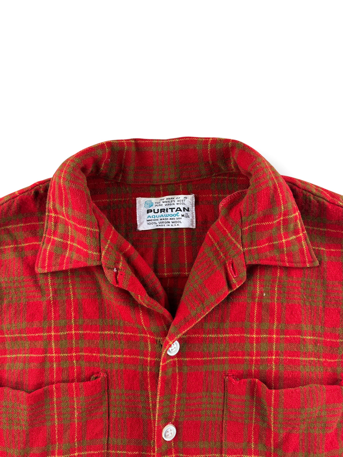 Collar on Vintage 60s Puritan Wool Flannel SZ M