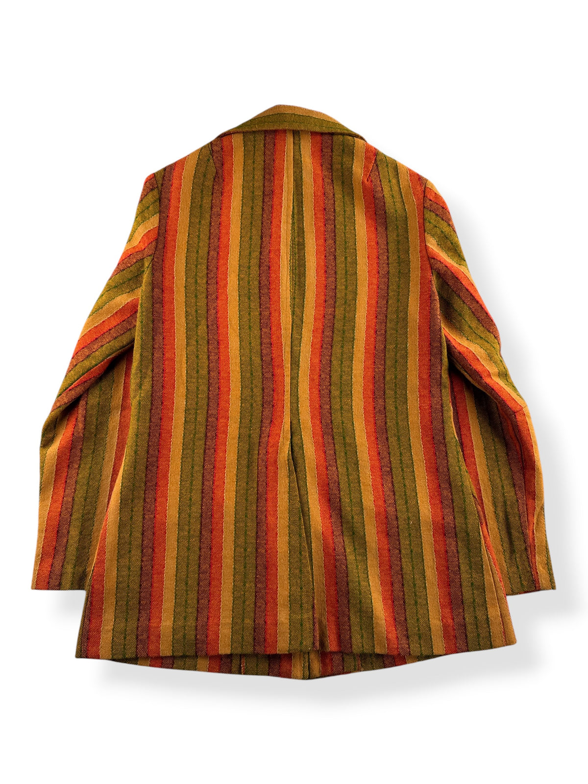Back of Vintage 70s Patrick Gee Orange Striped Blazer SZ 16