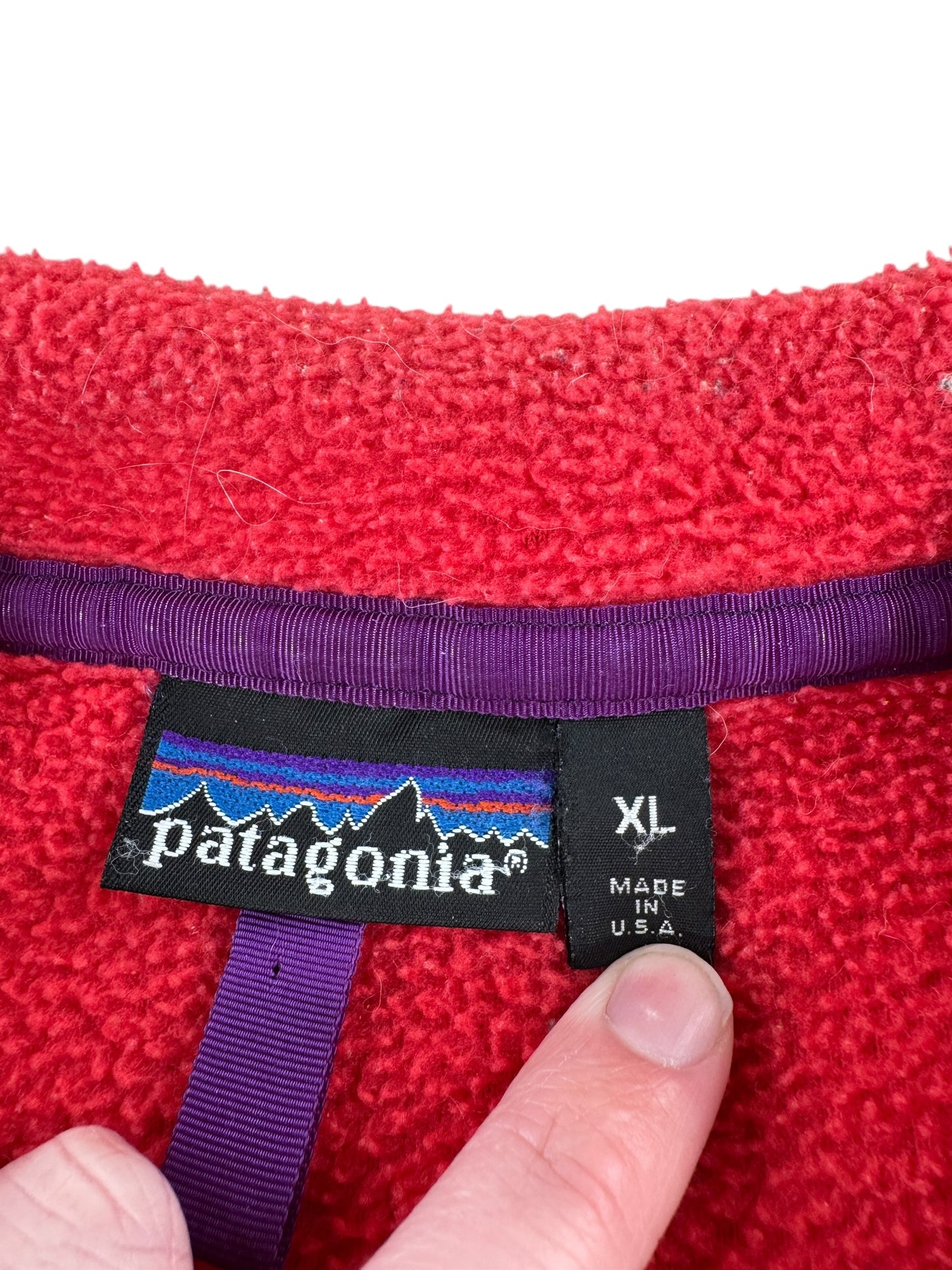 Tag on Vintage Red MIUSA Patagonia Synchilla SZ XL