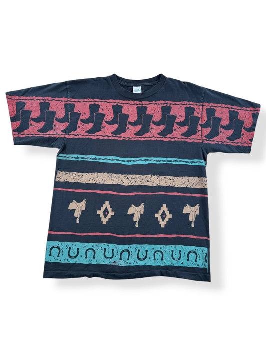 Front of Vintage AOP Cowboy Tee SZ XL