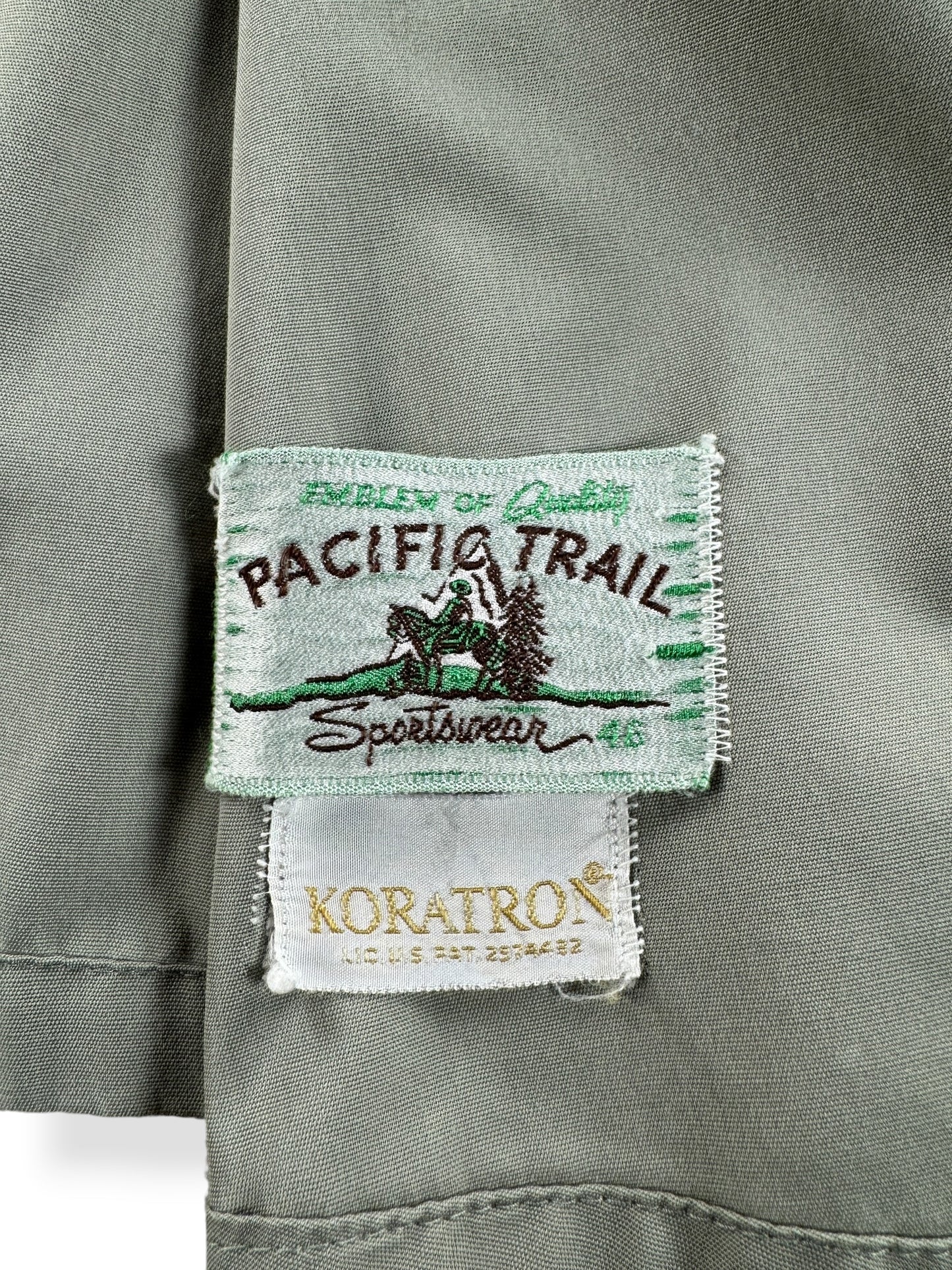 Label on Vintage Pacific Trail Harrington Jacket SZ 46