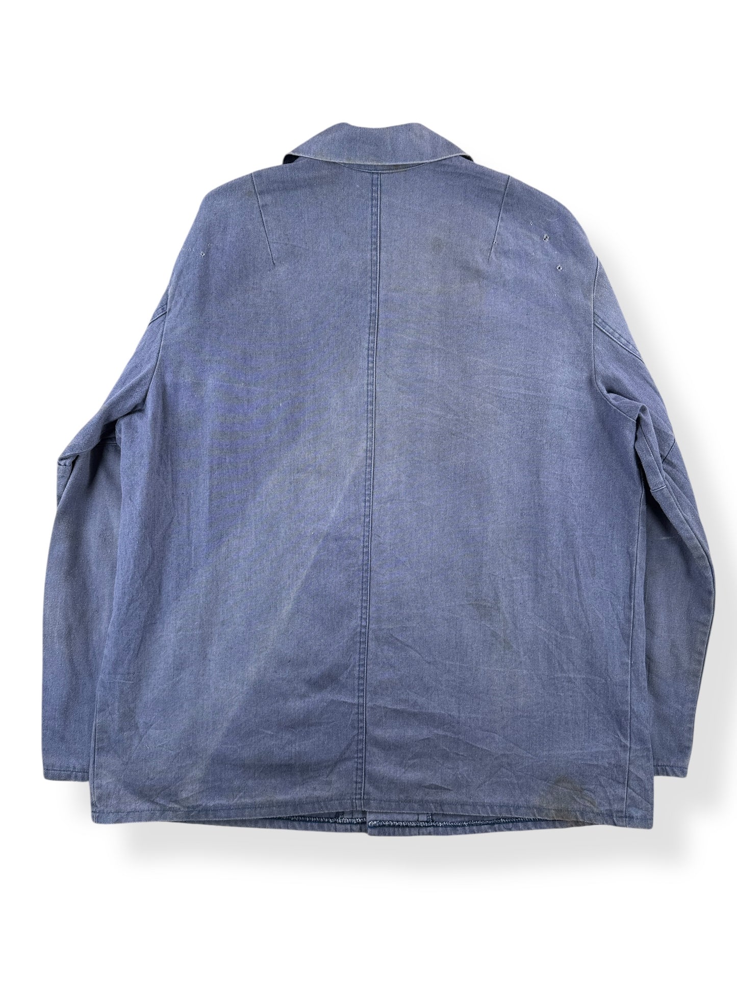 Back of Vintage French Chore Coat W/ Neat Pockets SZ XL