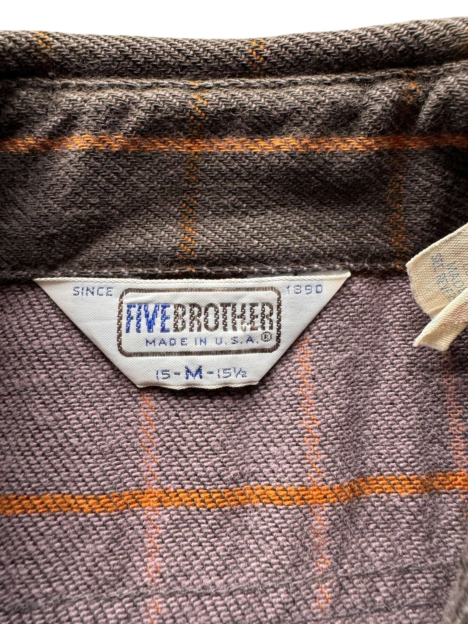 Tag on Five Brothers Cotton Flannel SZ M