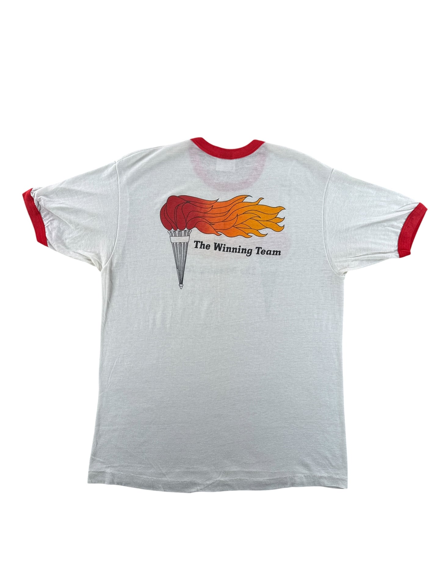 Back of Vintage The Winning Team Ringer SZ L