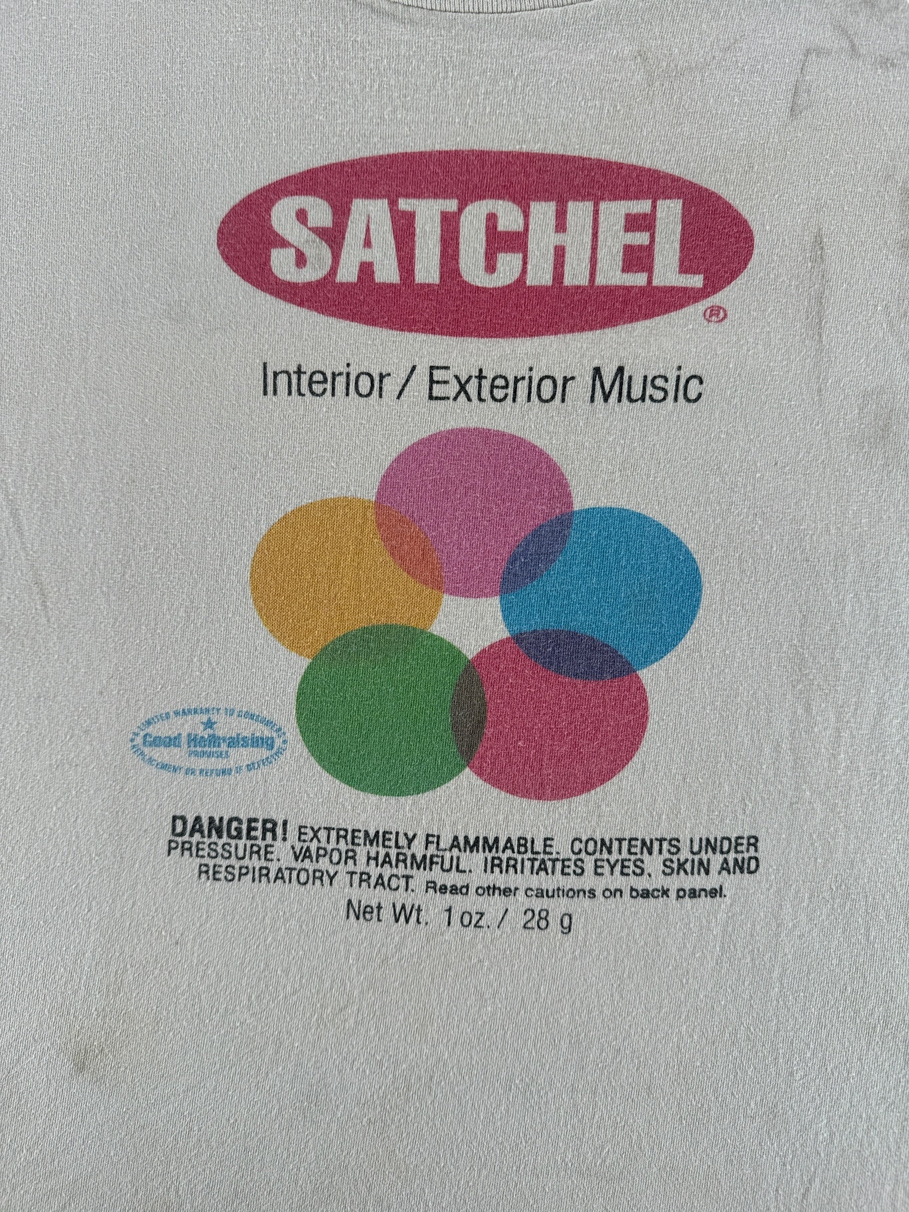 Front Graphic of Vintage Satchel Interior/Exterior Music Tee SZ XL