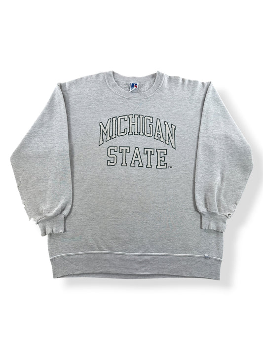 Front of Vintage Thrashed Michigan State Crewneck SZ XXL (Fits L)