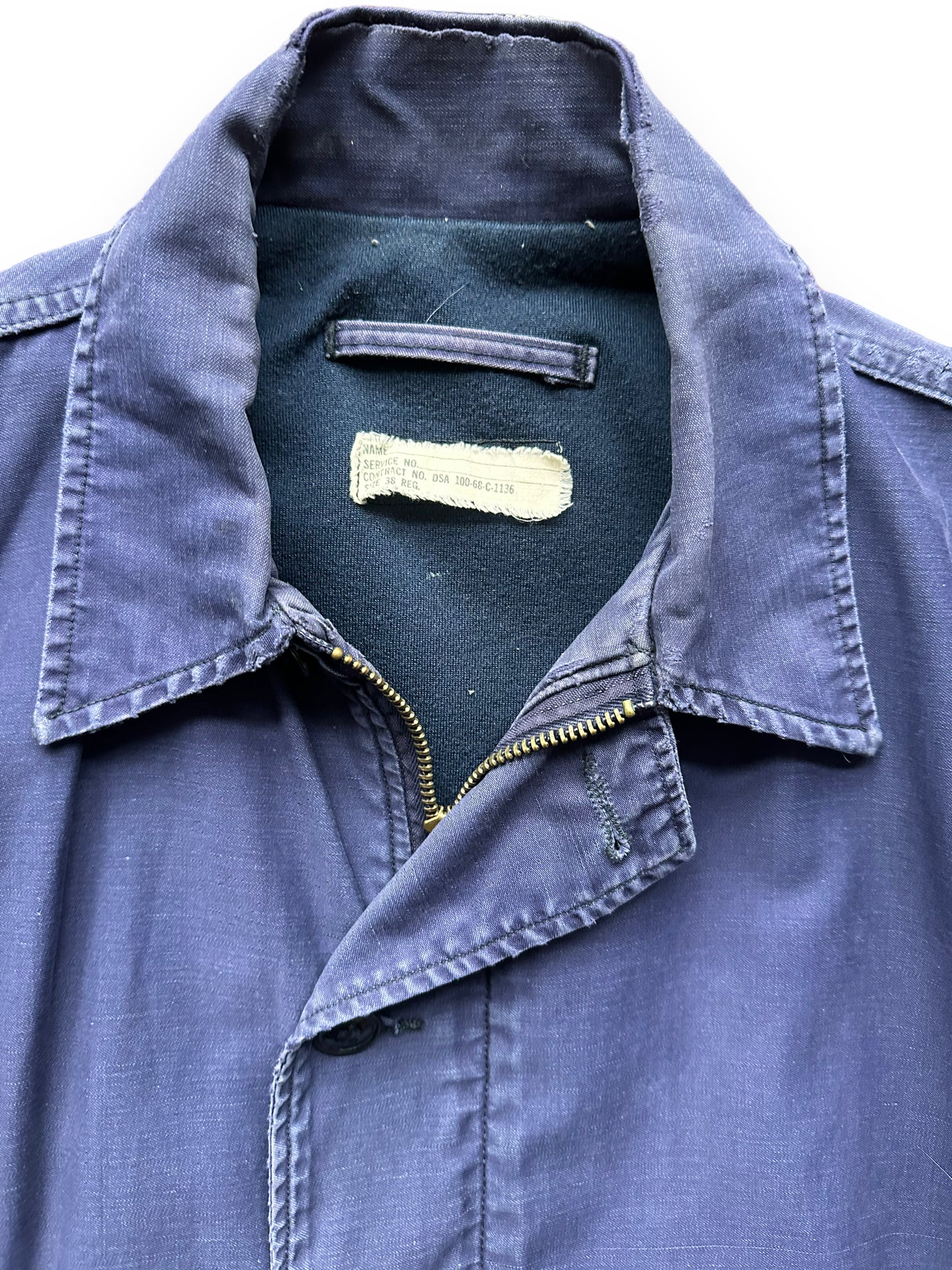 Upper Front View of Vintage 1968 N-4 Utility Deck Jacket SZ 38 | Vietnam Deck Jacket Seattle | Barn Owl Vintage Seattle