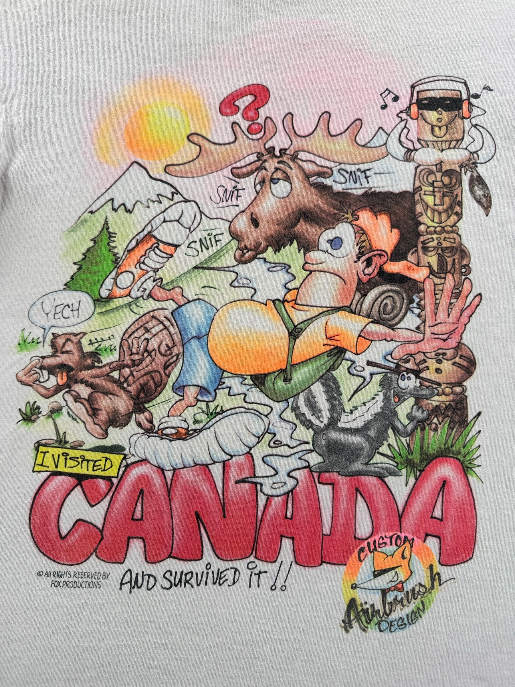 Graphic of Vintage Canada Airbrush Souvenir Tee SZ L (Fits M)