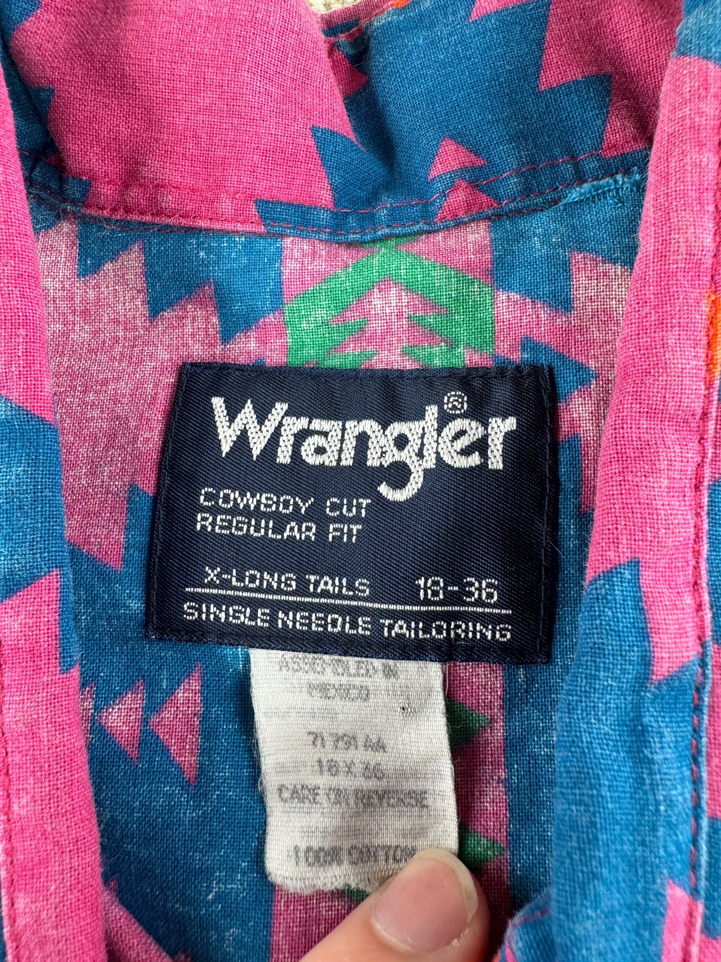 Label on Vintage Wrangler Cape Brushpopper Shirt SZ XL