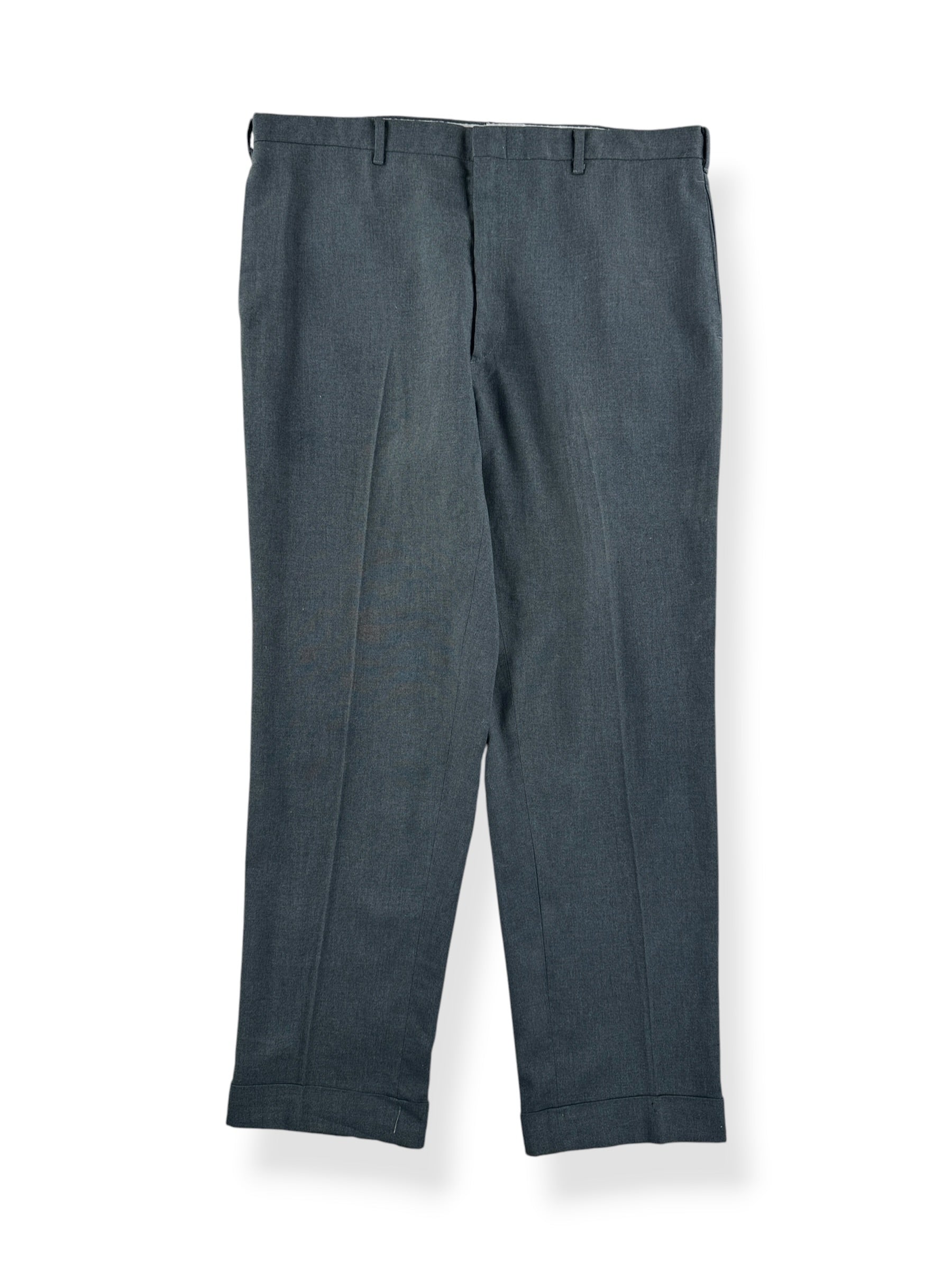 Front of Vintage Towncraft Grey Wool Dress Trousers W36