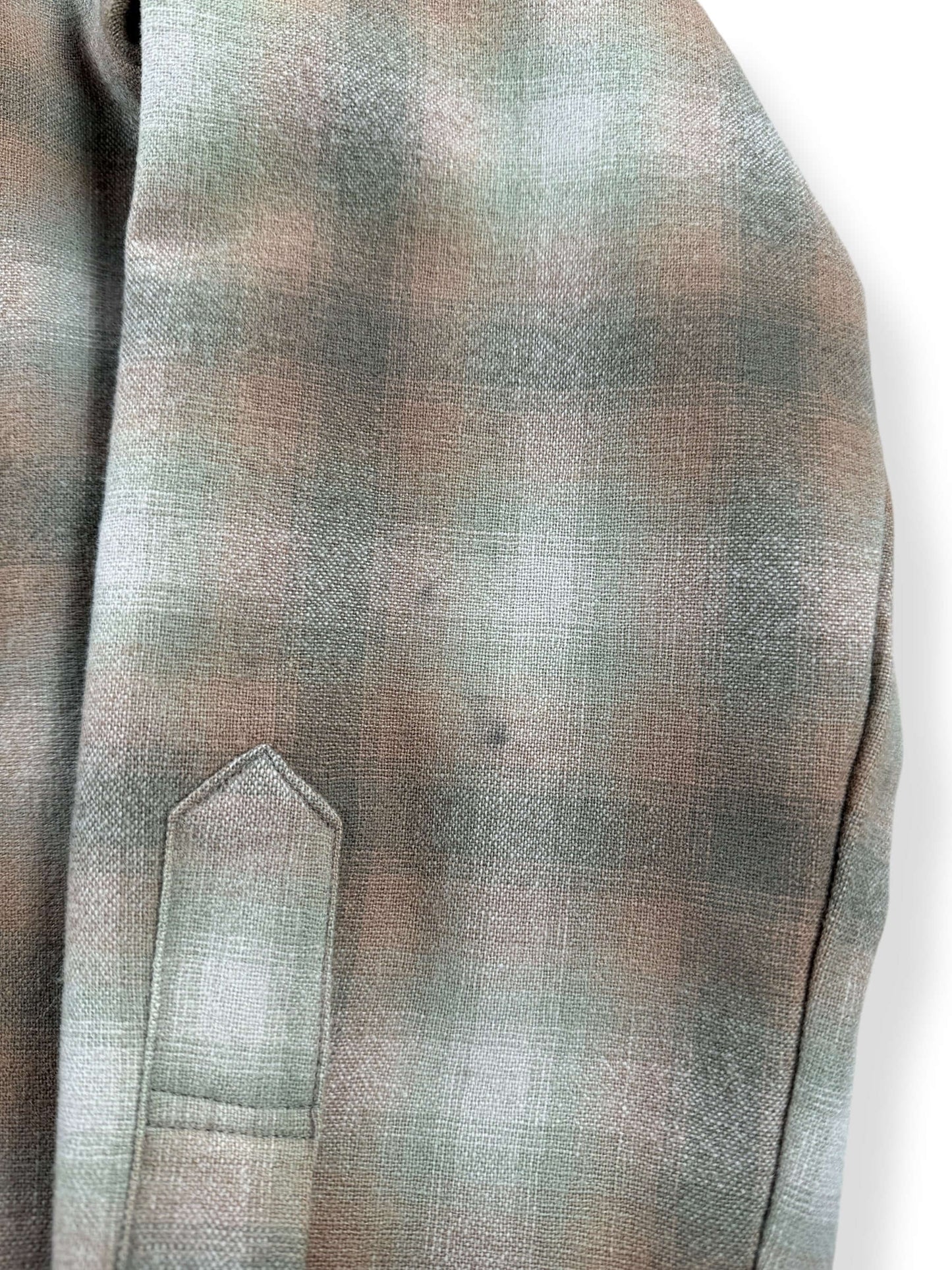 Stain on Vintage Made in Mexico Pendleton Beige & Green Plaid Board Shirt SZ L