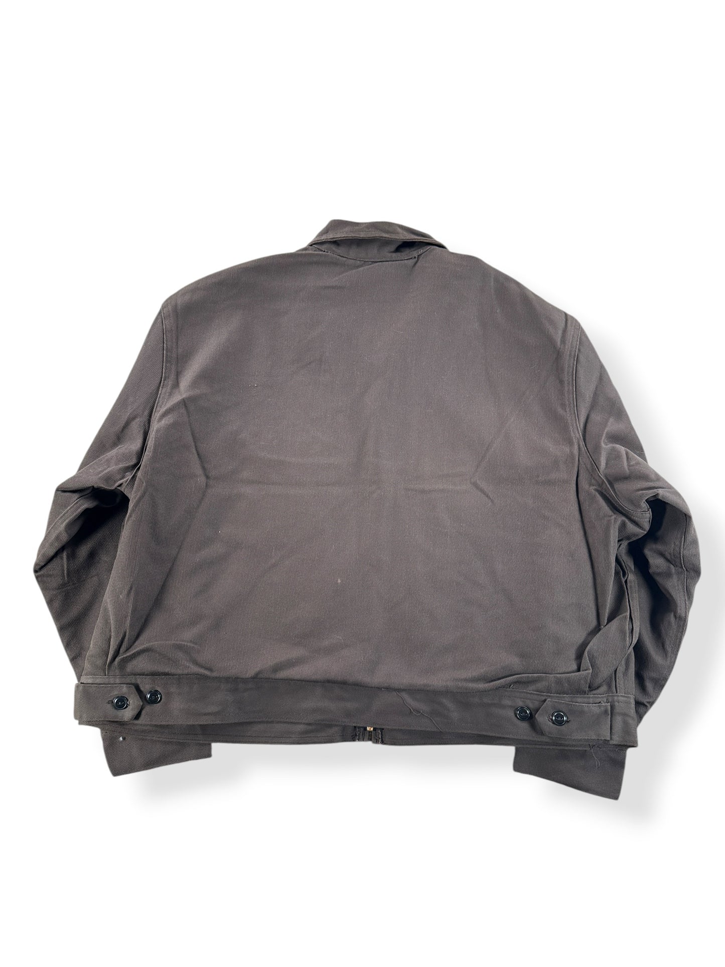 Back of Vintage Brown Troy Blanket Lined Work Jacket SZ 54