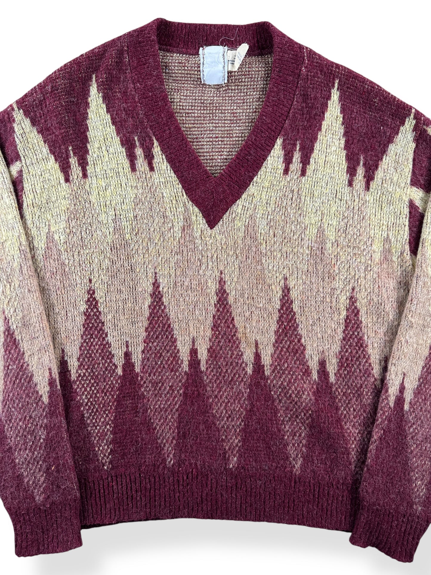 Front Close Up of Vintage Mohair Acrylic Blend Sweater SZ M