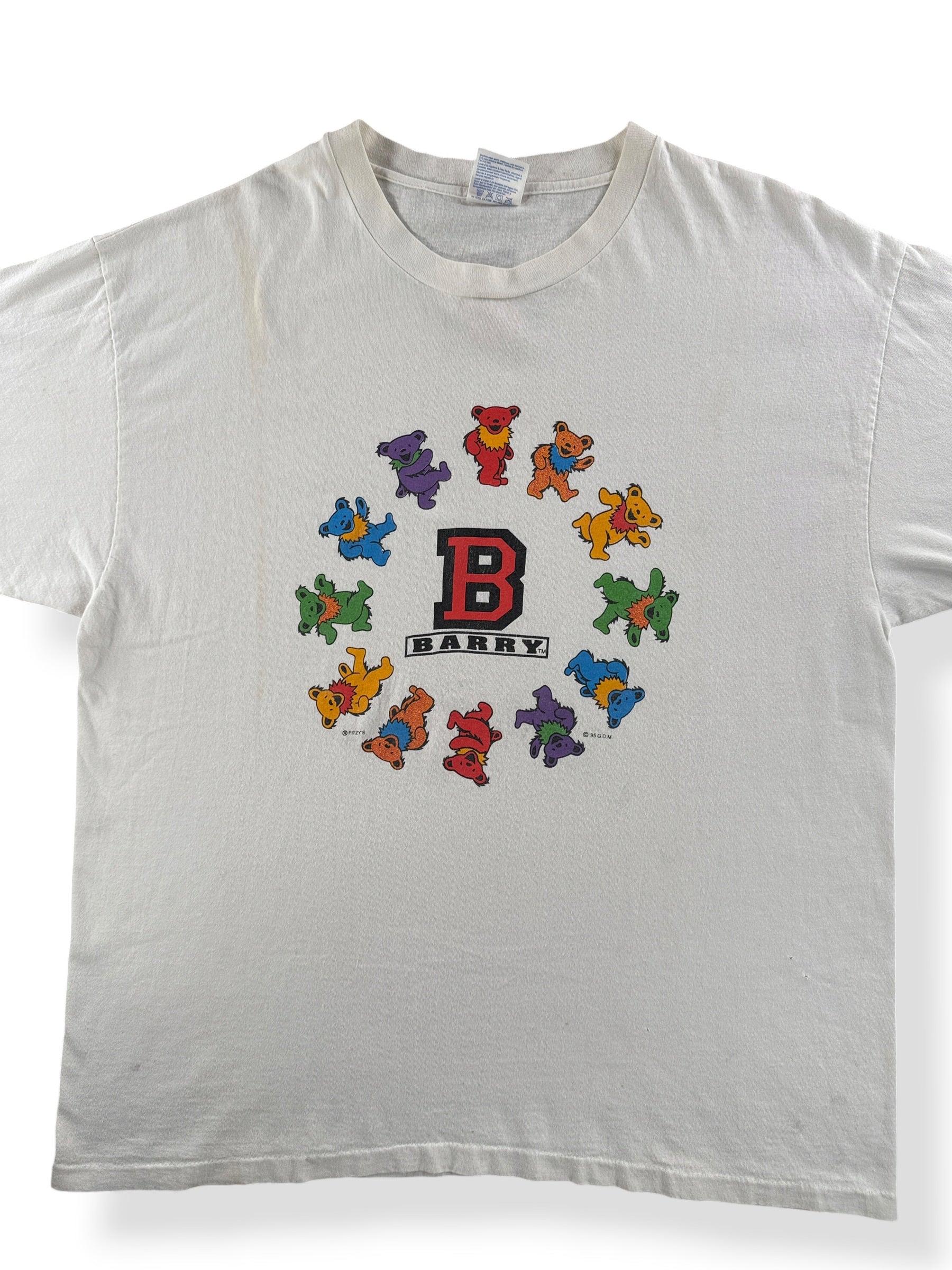 Front Close Up of Vintage Barry Grateful Dead Dancing Bears Tee SZ XL