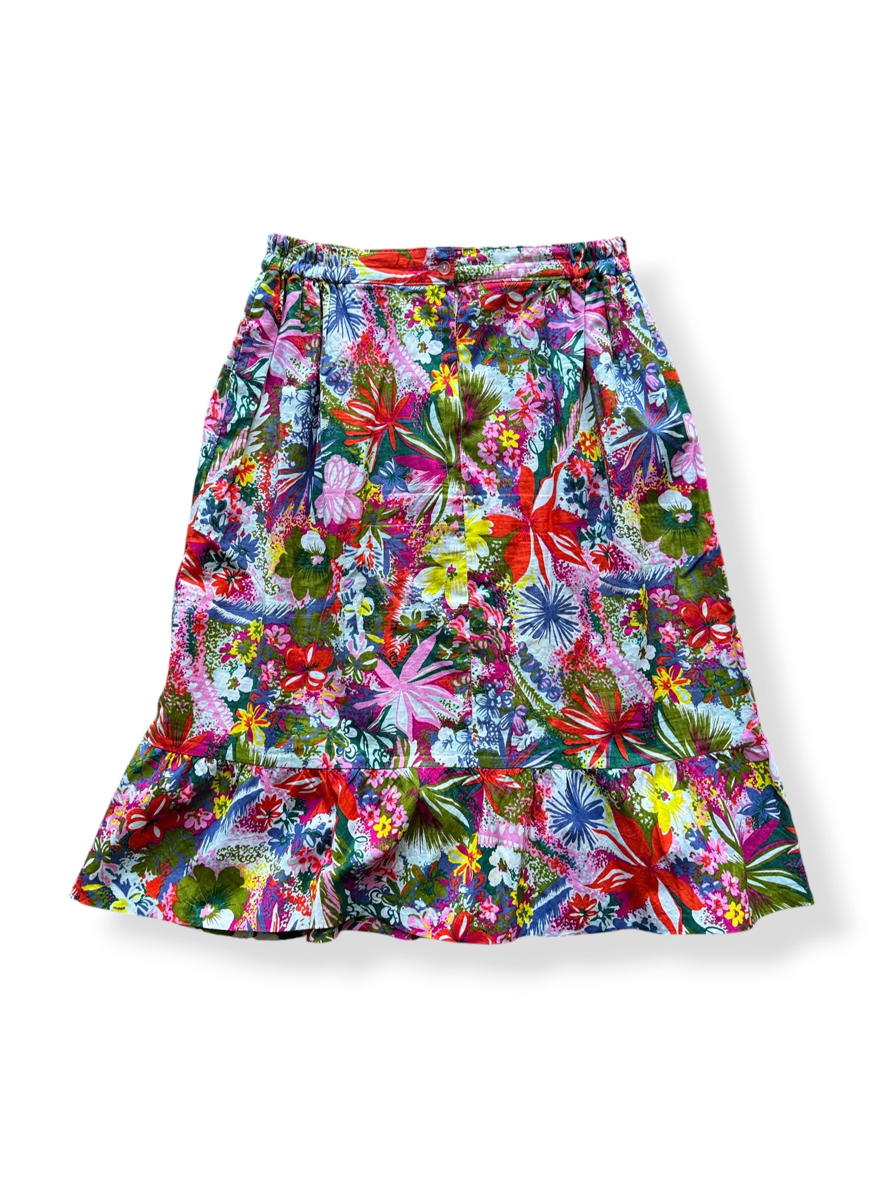 Back of Vintage Fellini Floral Blouse And Skirt Set SZ S