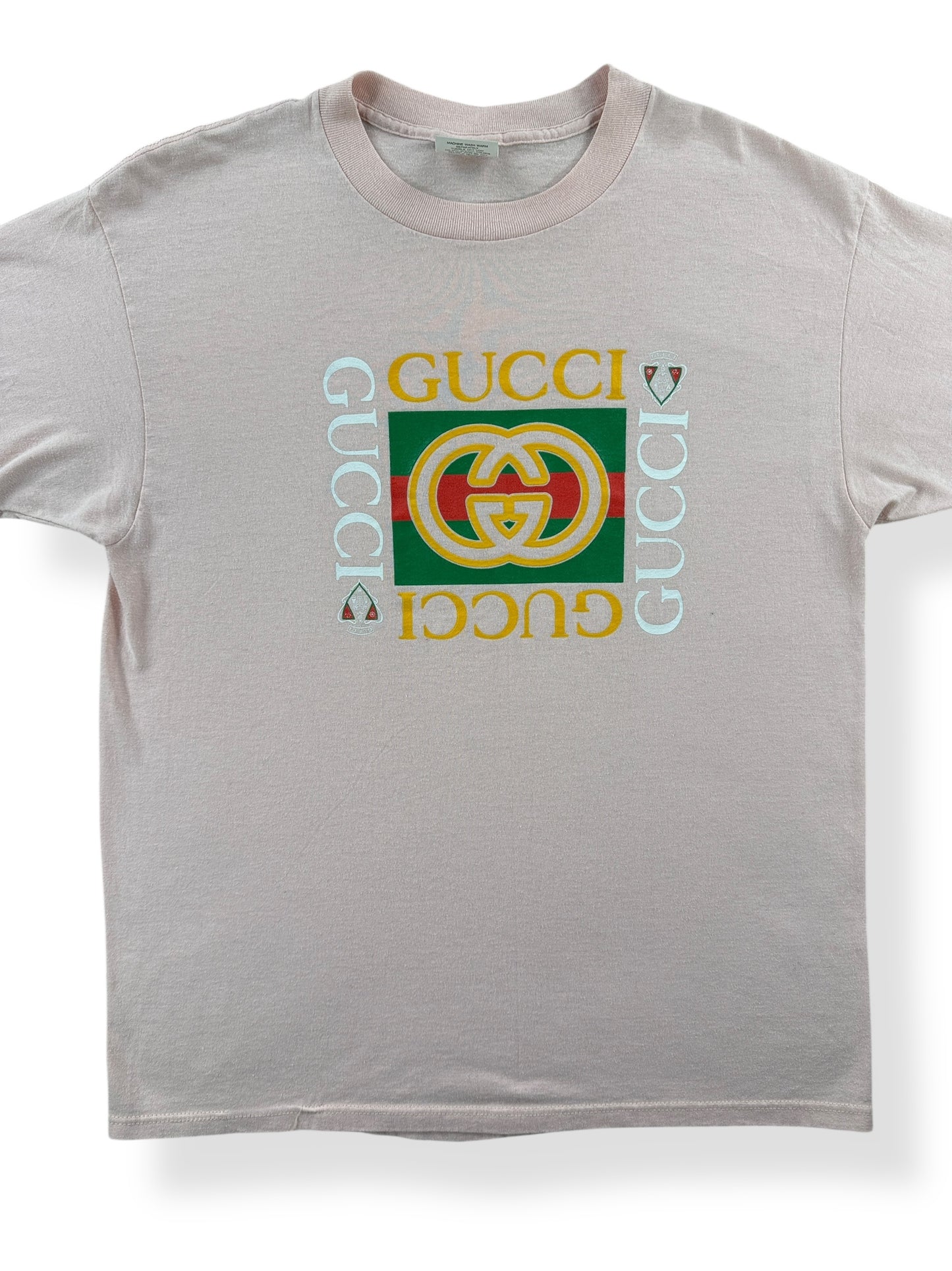 Front Close Up of Vintage Bootleg Gucci Tee SZ M