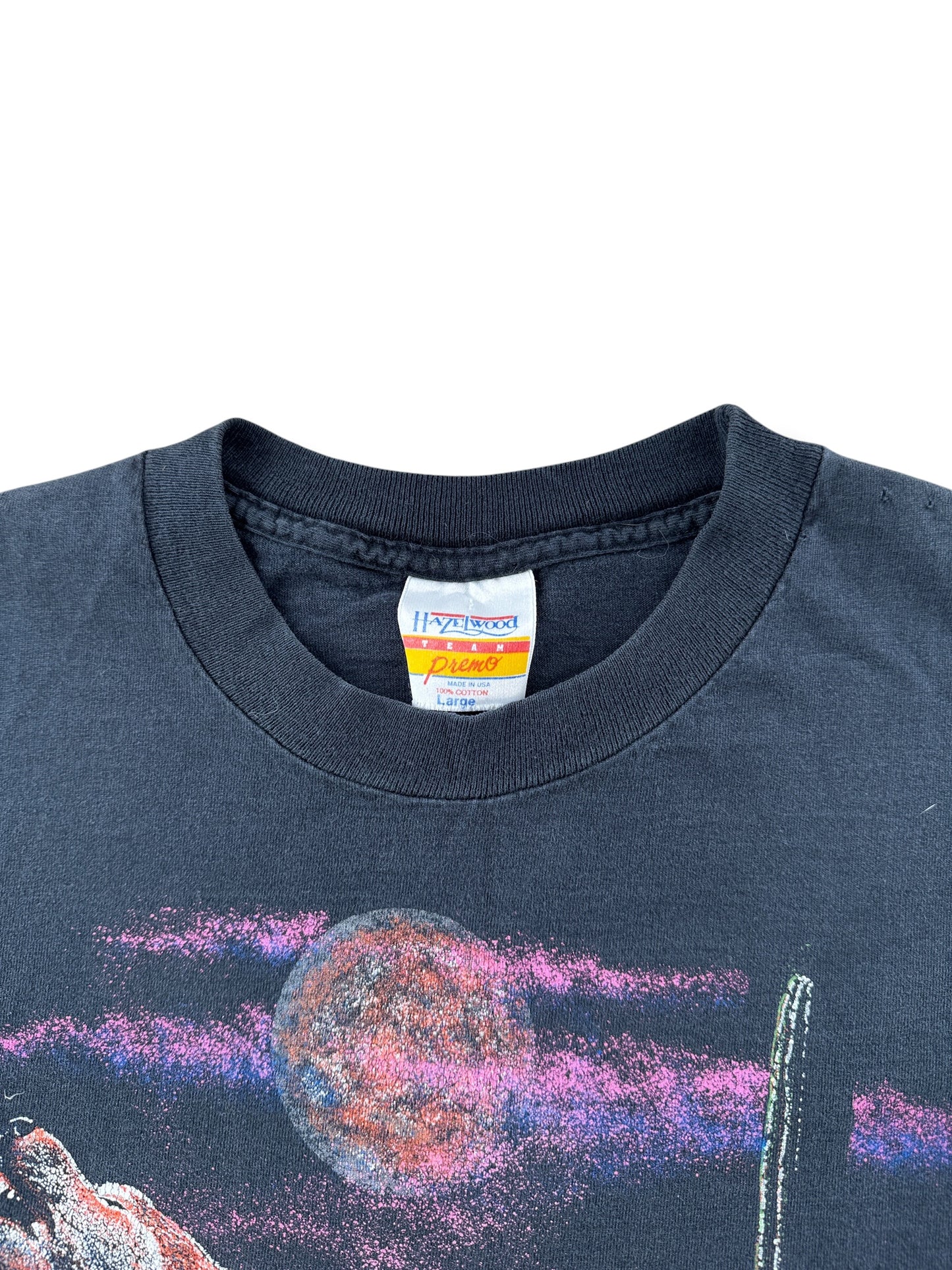 Collar on Vintage Hazelwood Wolf Tee SZ L