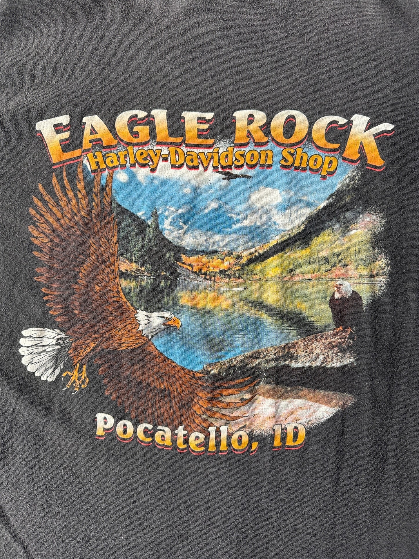 Back Graphic of Eagle Rock Harley Davidson Shop Tee SZ XL