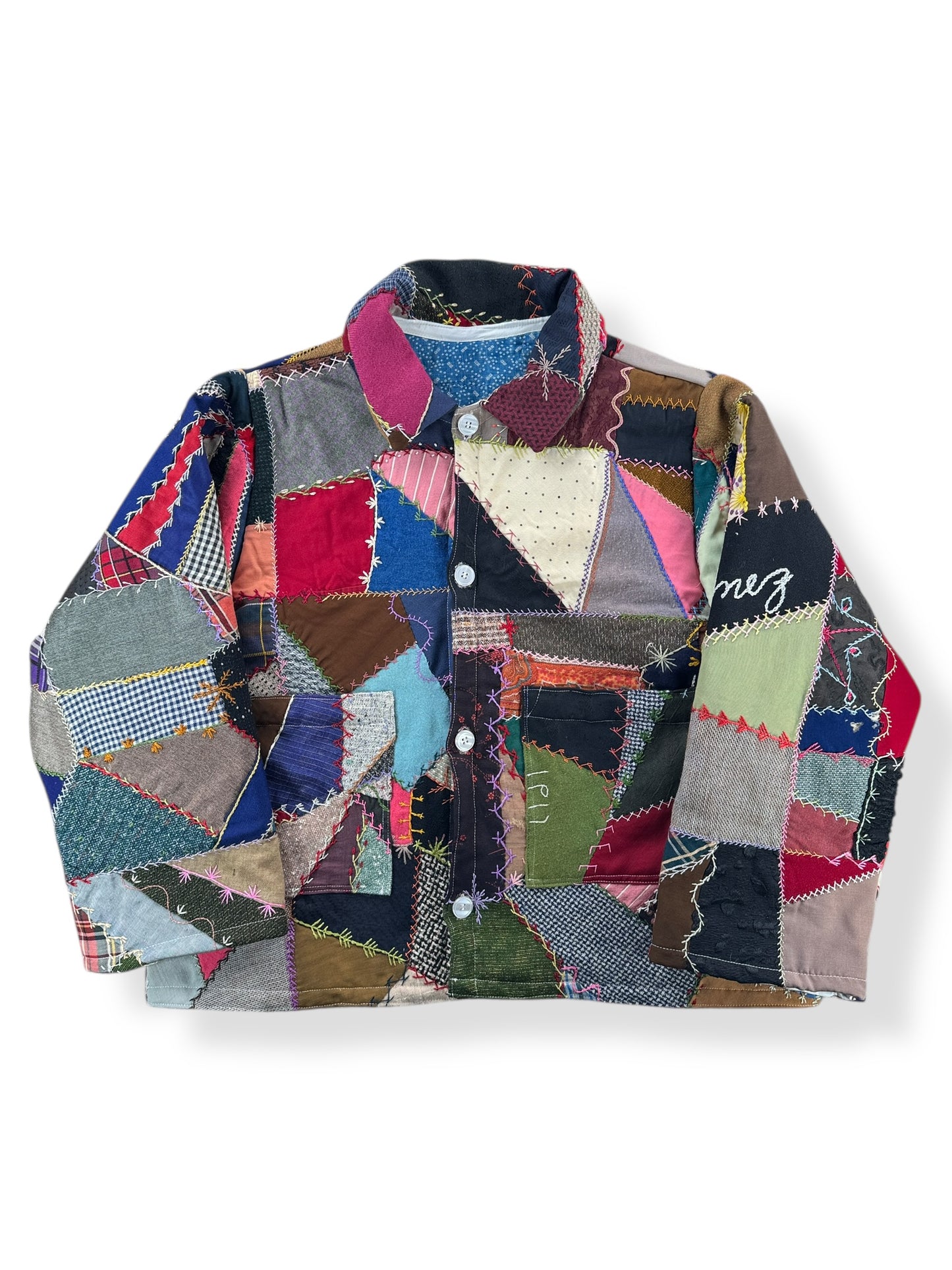 Front of Archive Craft X Barn Owl Vintage Quilt Jacket