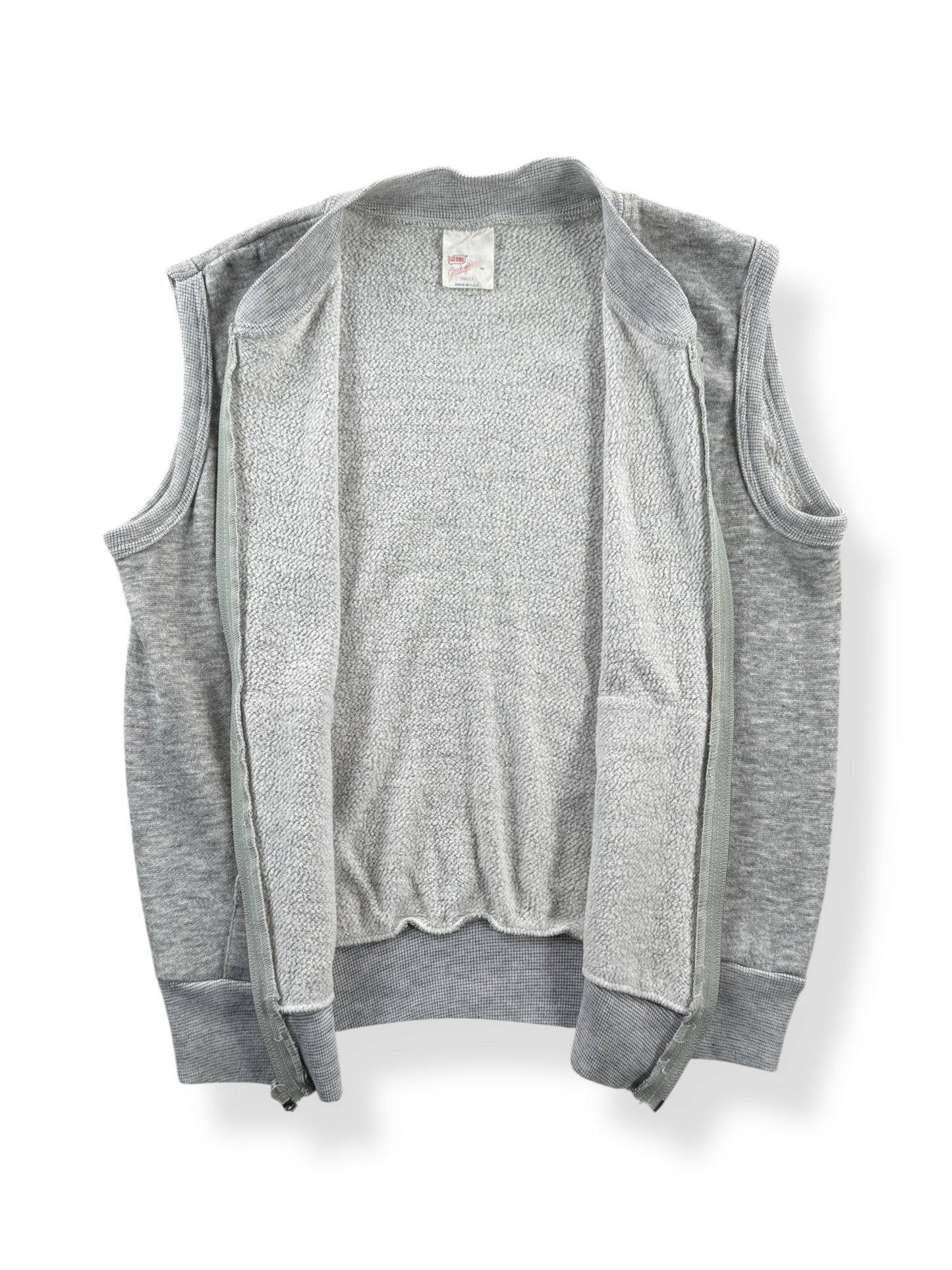 Inside of Vintage Gad-About Sleeveless Zip Up Sweatshirt SZ S (Fits XS)