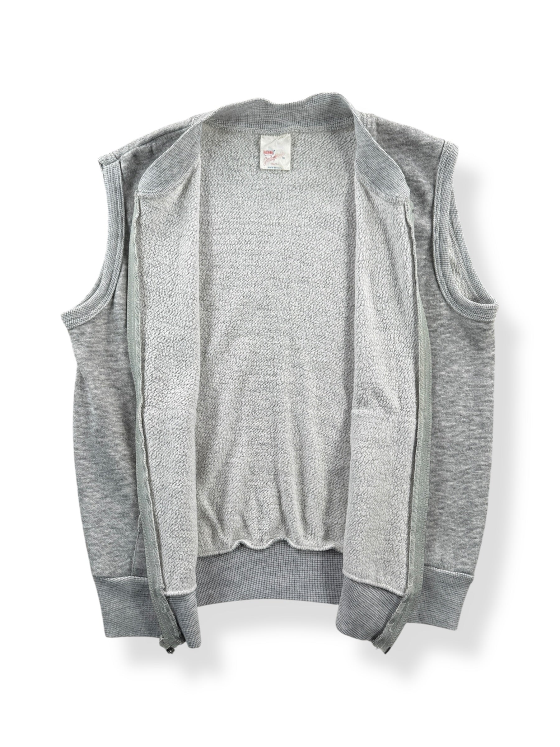 Inside of Vintage Gad-About Sleeveless Zip Up Sweatshirt SZ S (Fits XS)