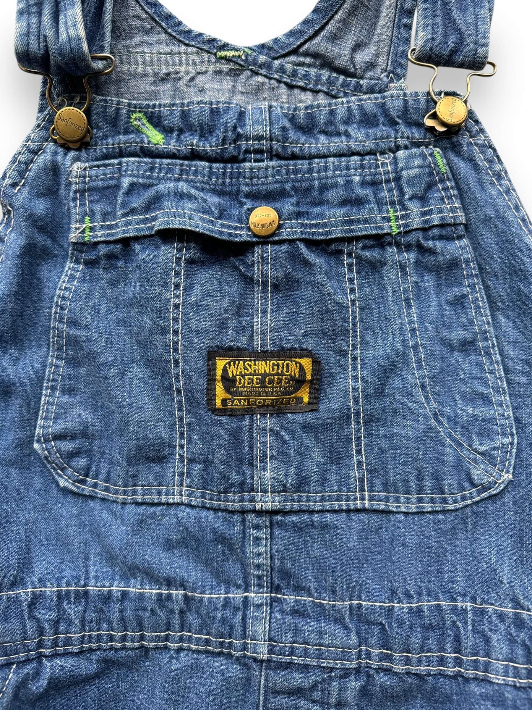 front tag on Vintage Dee Cee Denim Overalls W36